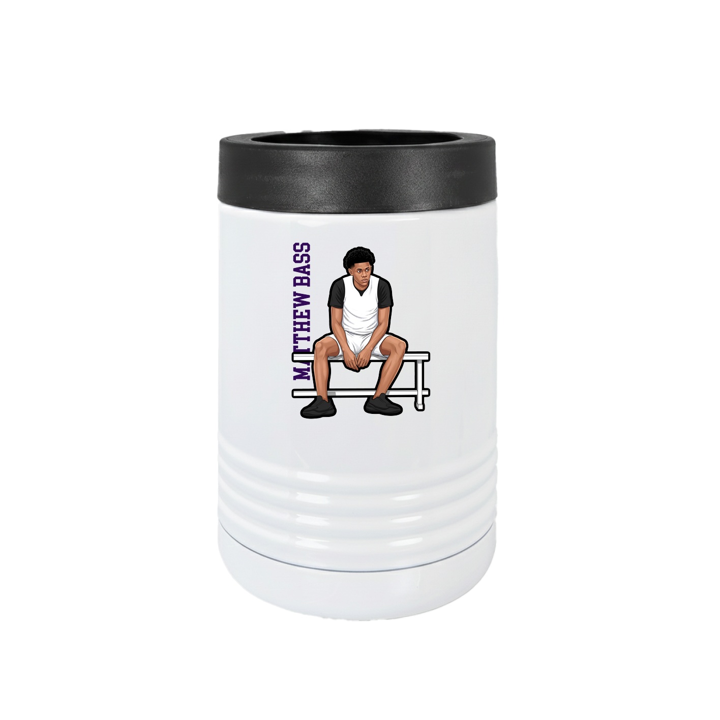Beverage Holder — Name Vertical in White