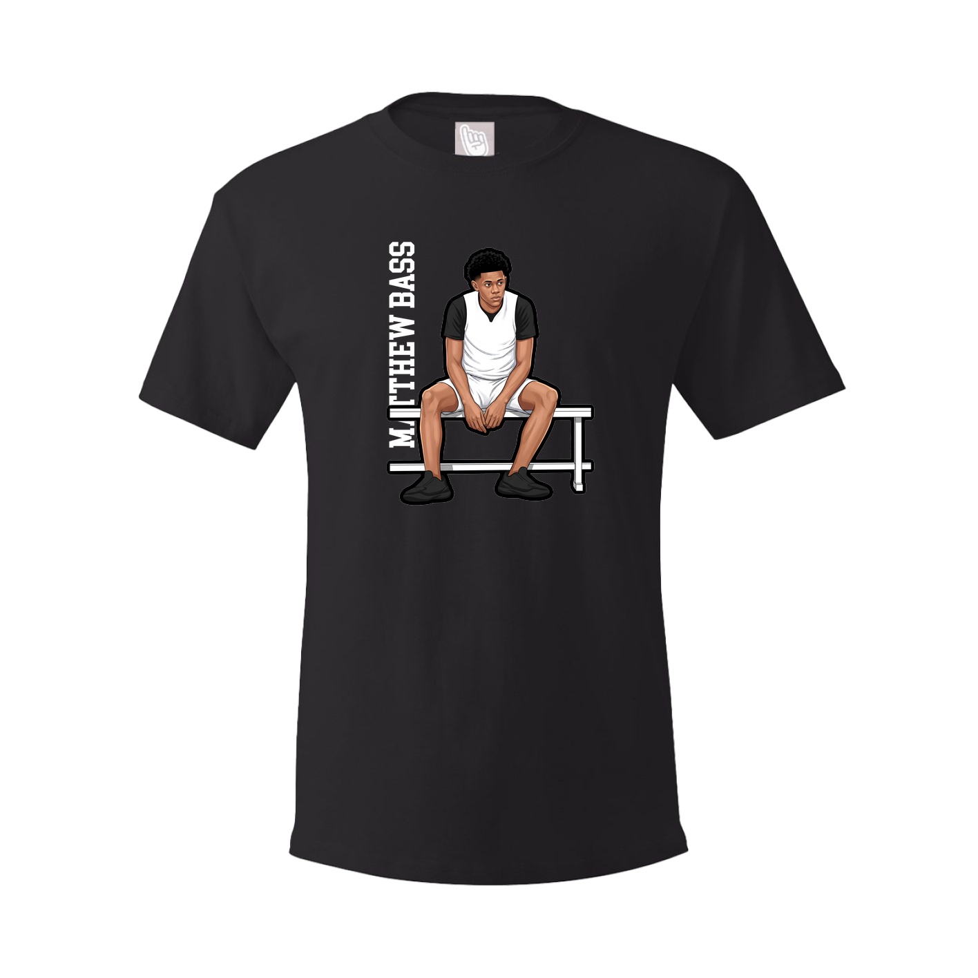 Youth Tee — Name Vertical in Black