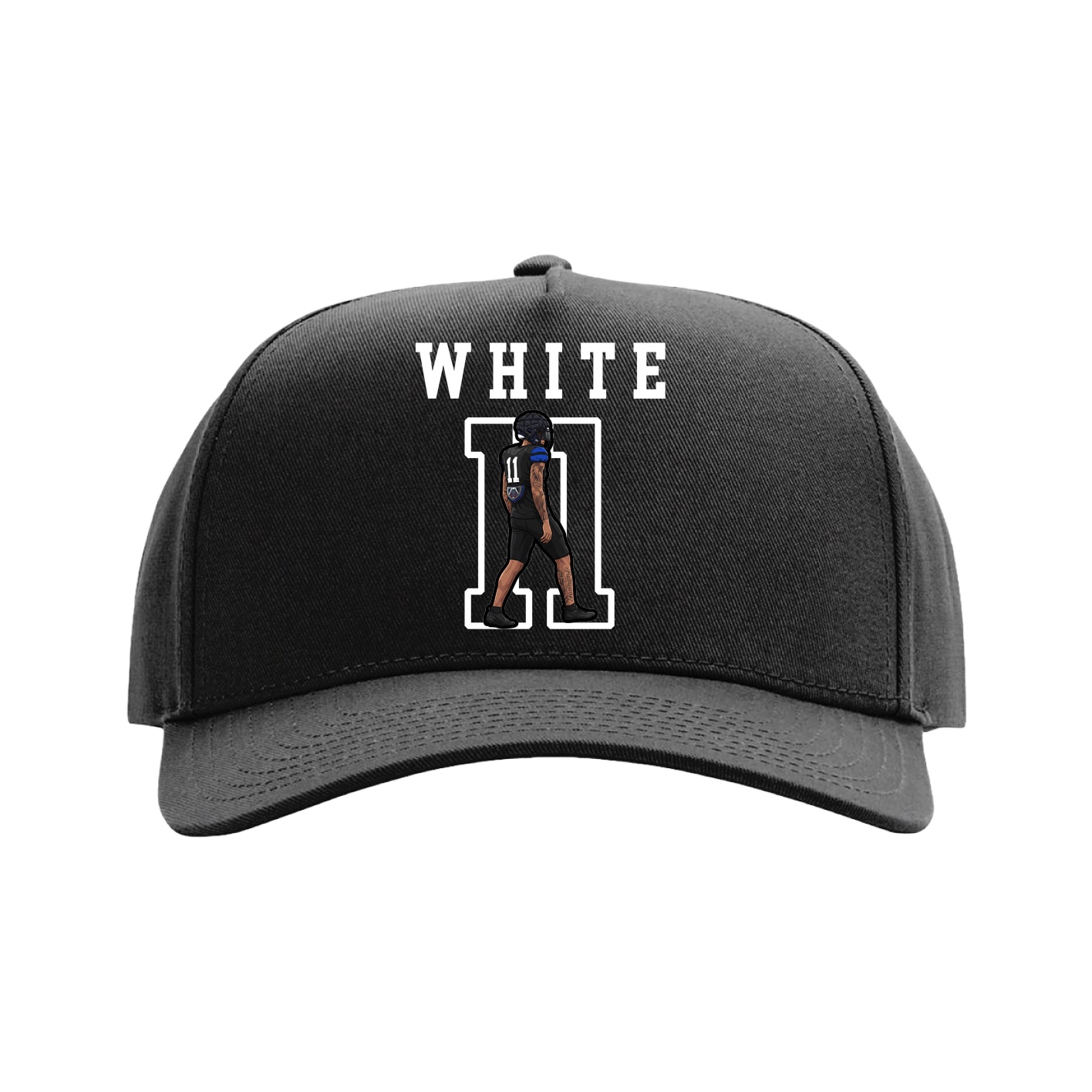 Full Fabric Five-Panel Champ Cap — Shirsey in Black