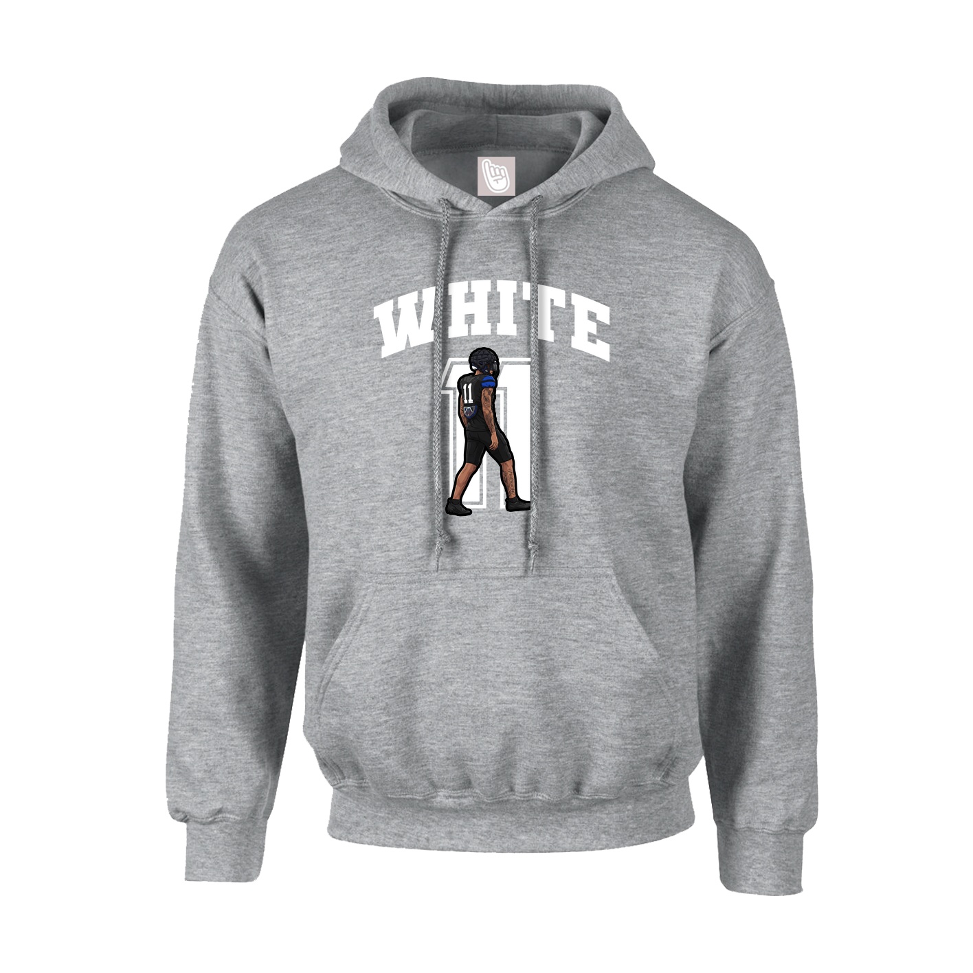 Hoodie — Number in Grey
