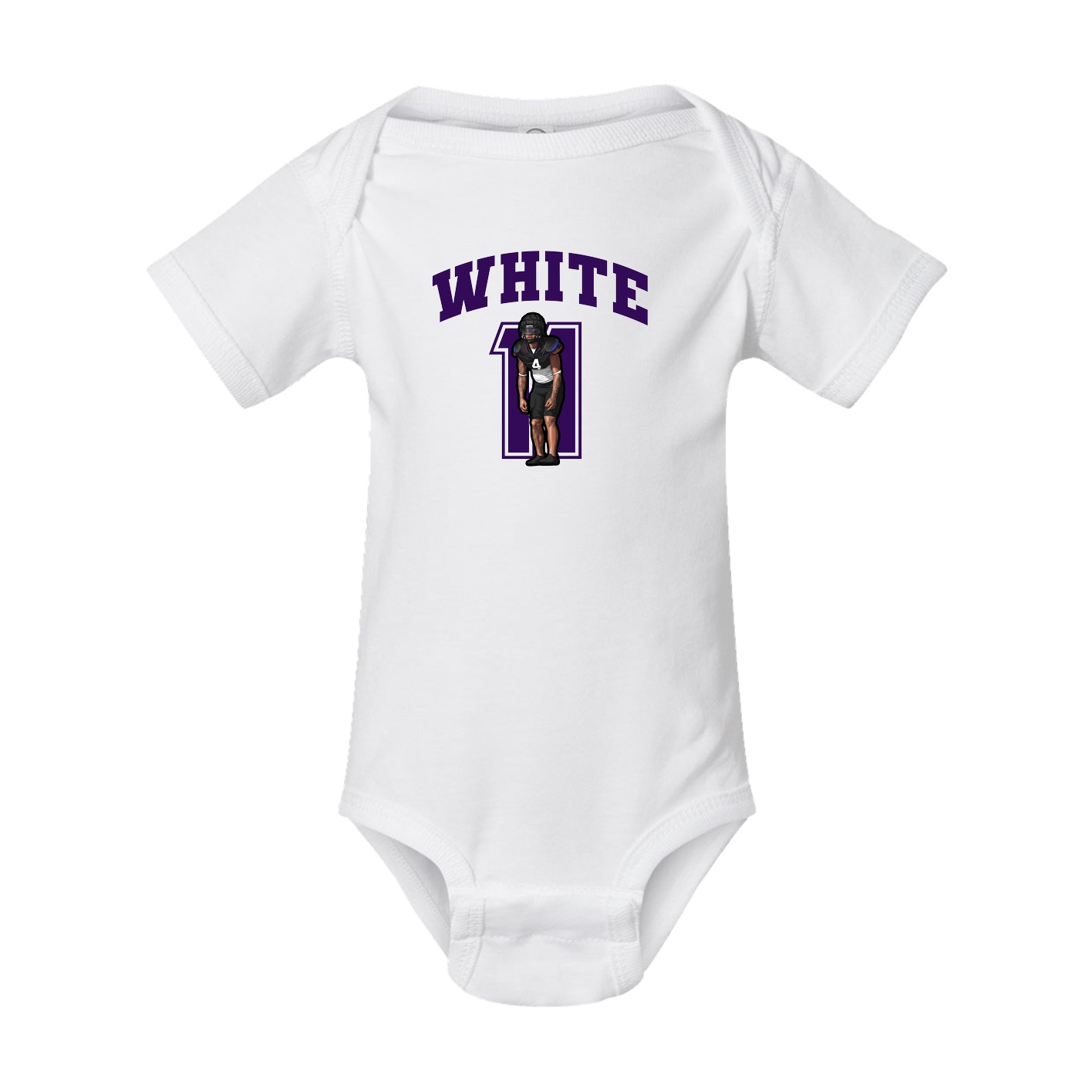 Baby Onesie — Number in White