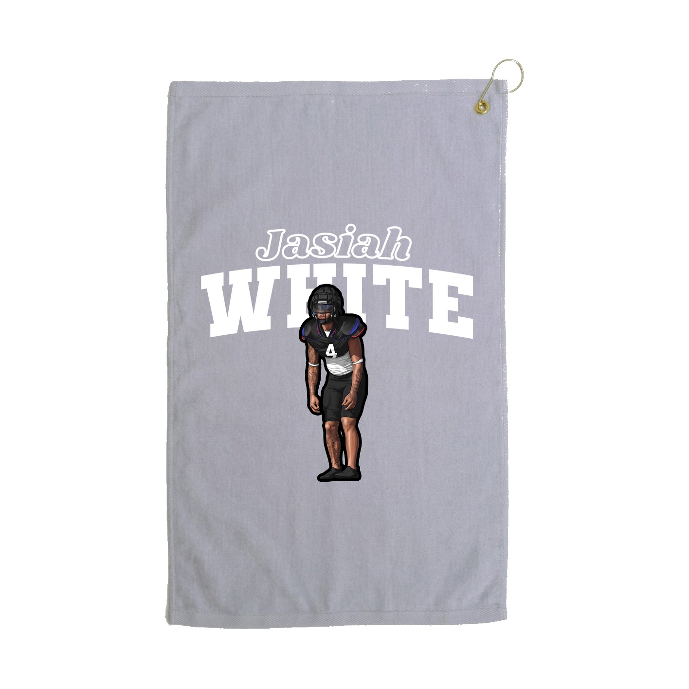 Golf Towel — Name Arch in Grey