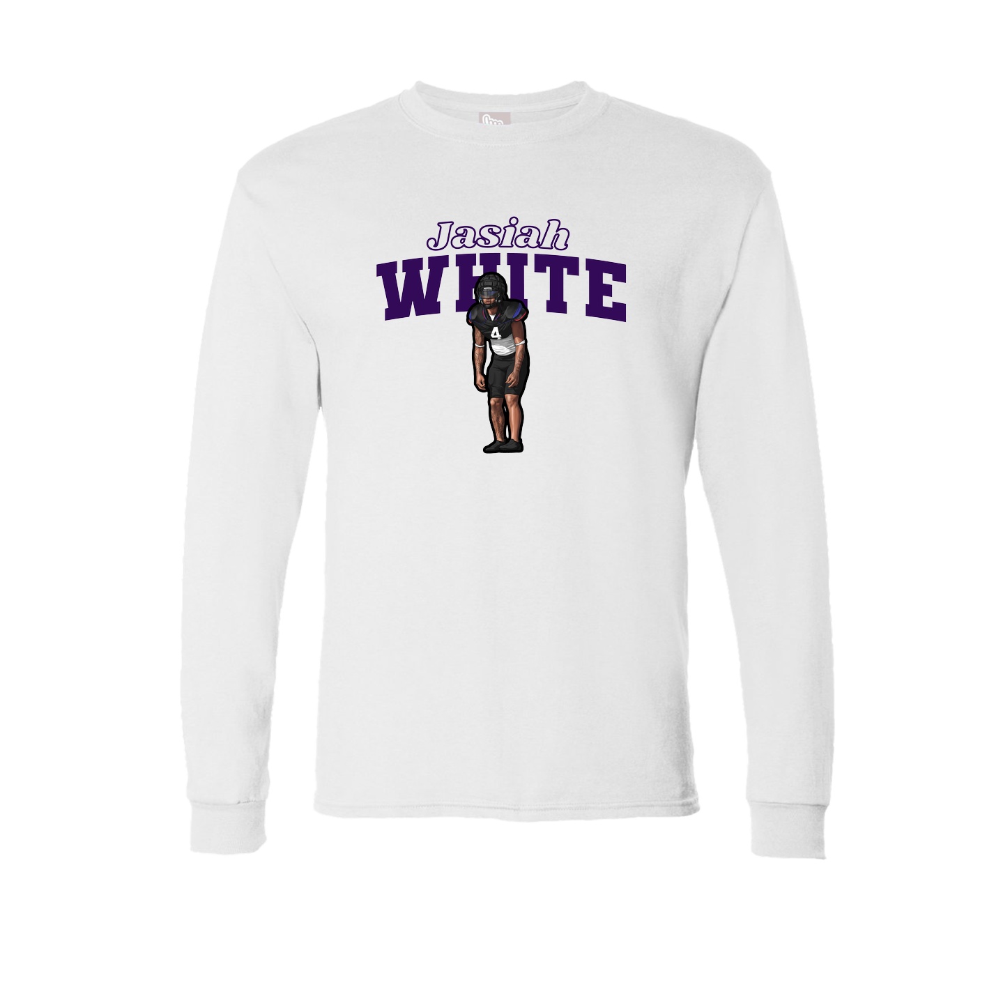 Long Sleeve Tee — Name Arch in White