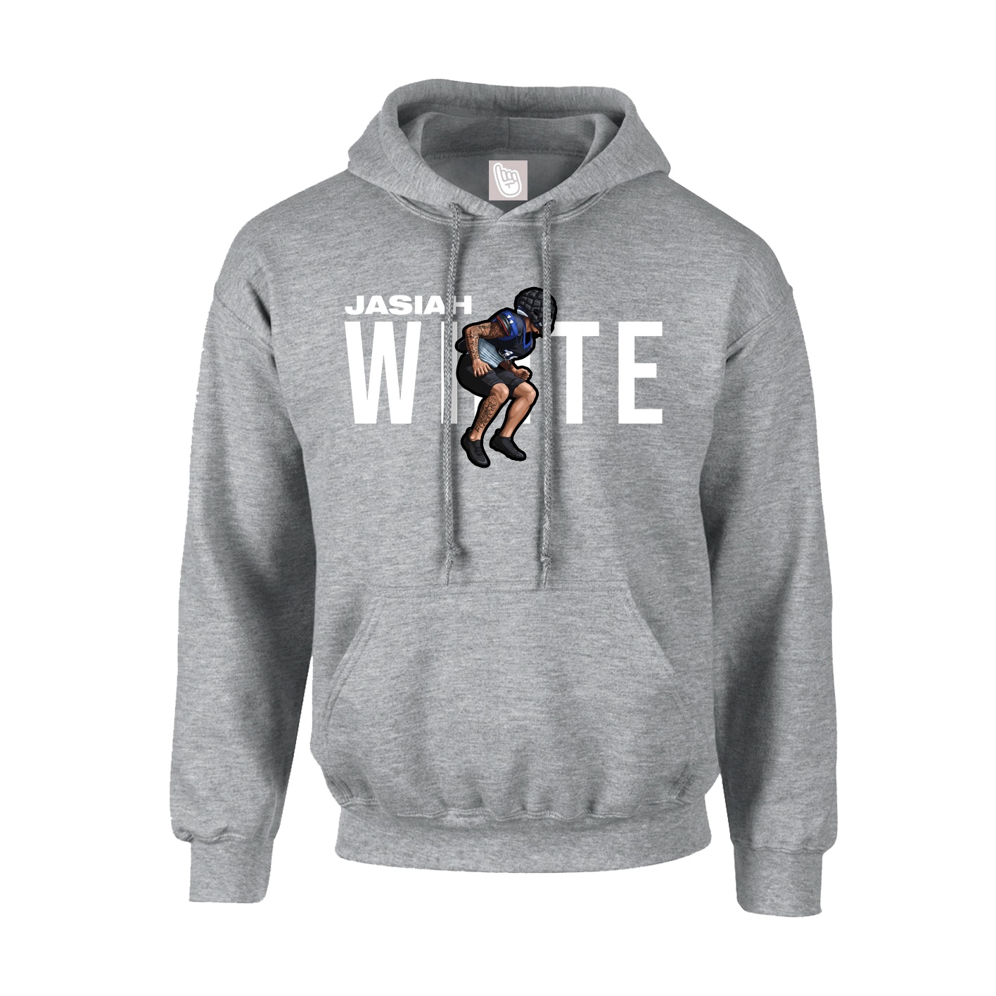 Youth Hoodie — Player Name in Grey