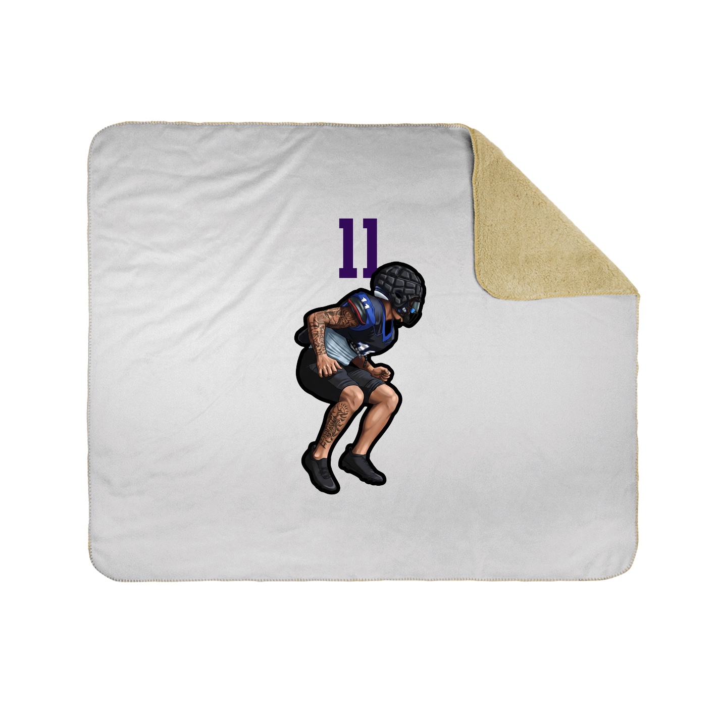 Throw Blanket — Number Top in White