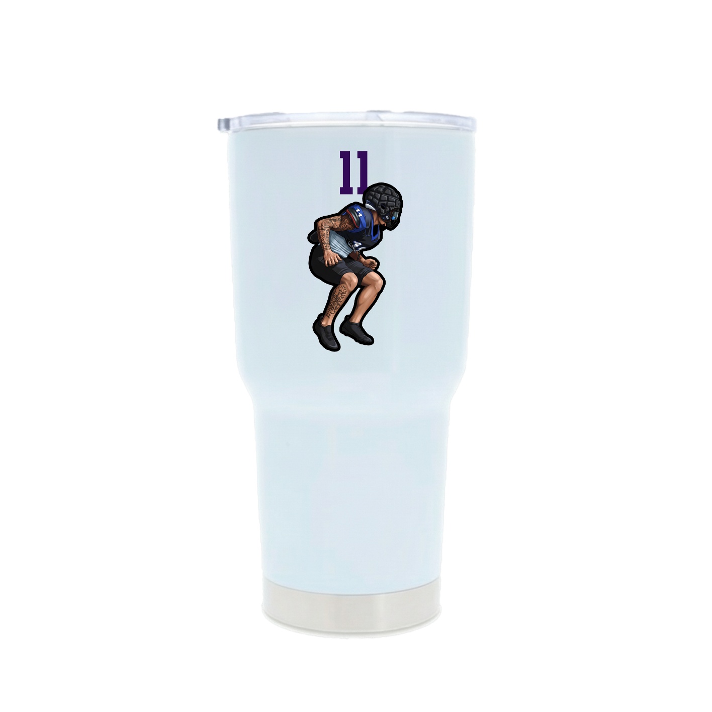 30oz Stainless Steel Tumbler — Number Top in White