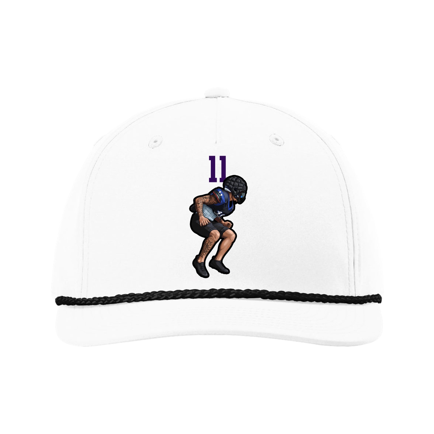 Five-Panel Classic Rope Cap — Number Top in White
