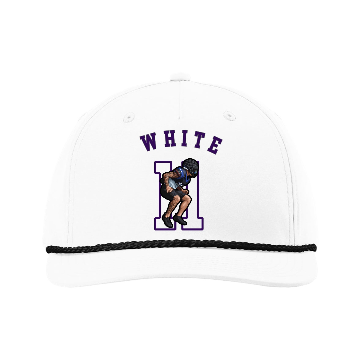 Five-Panel Classic Rope Cap — Shirsey Arch in White