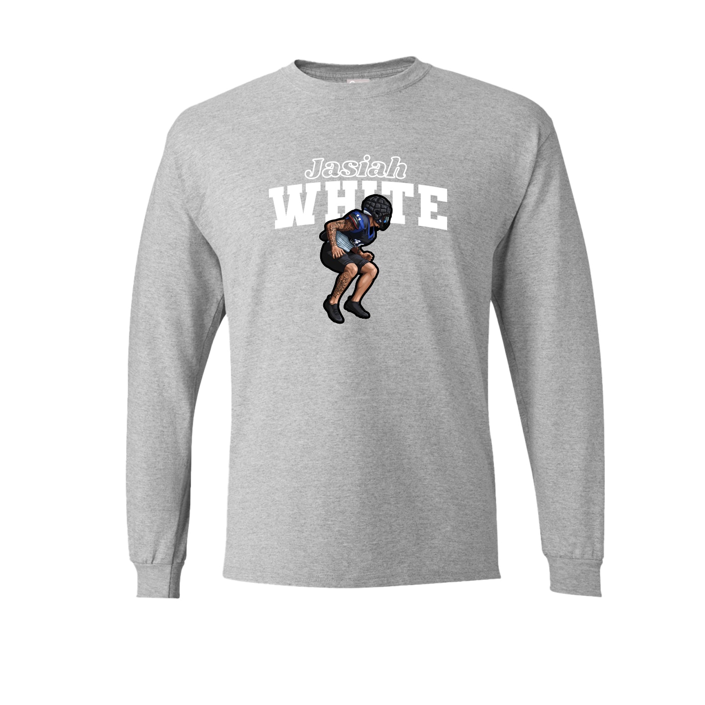 Long Sleeve Tee — Name Arch in Grey
