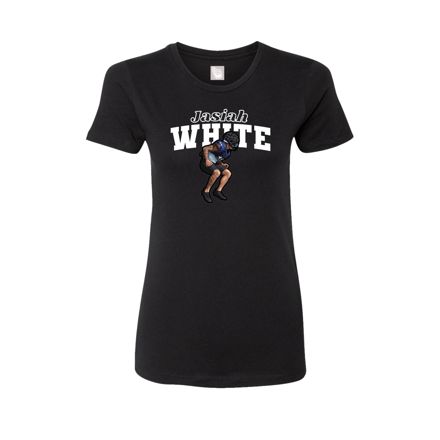 Fitted Women's Tee — Name Arch in Black