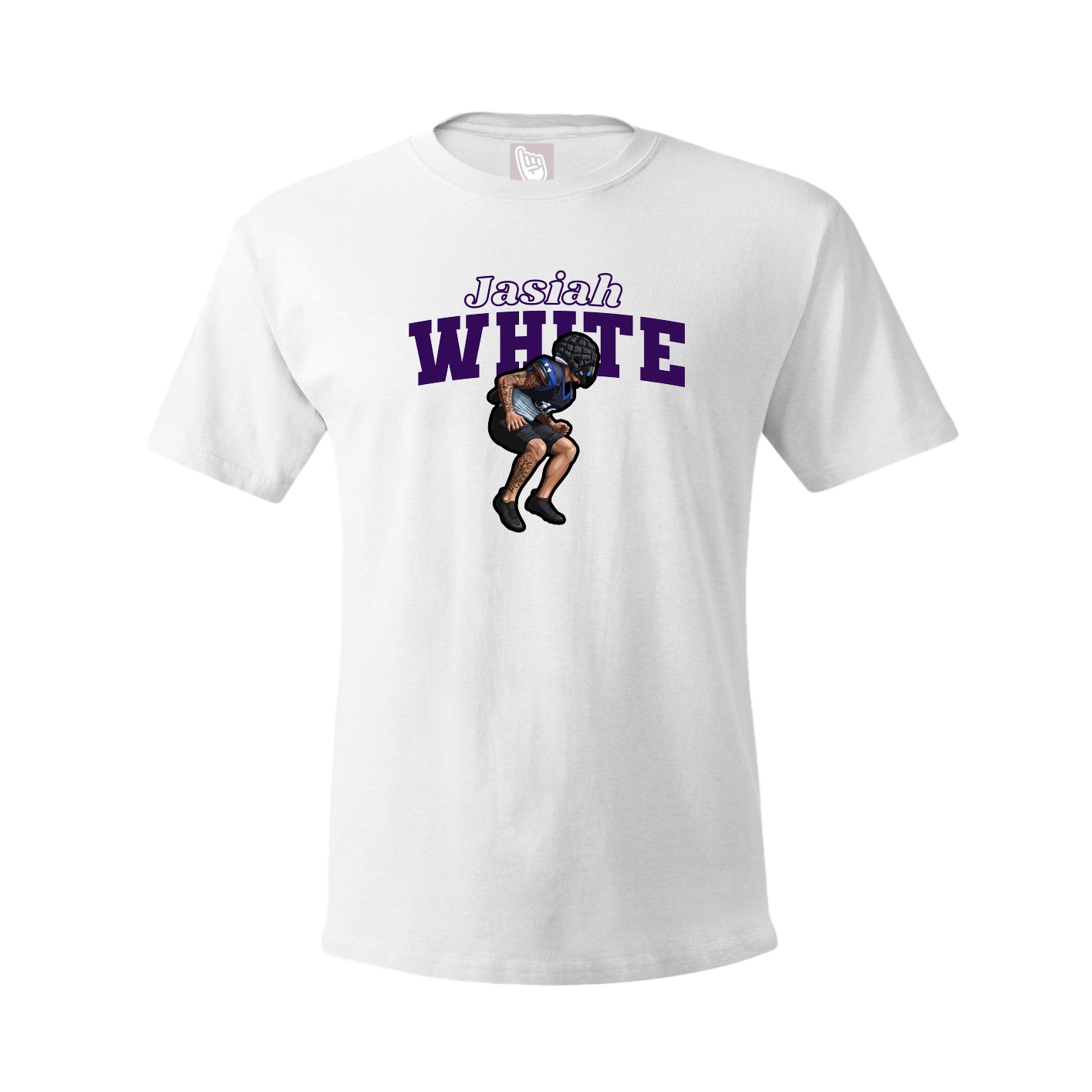 Youth Tee — Name Arch in White