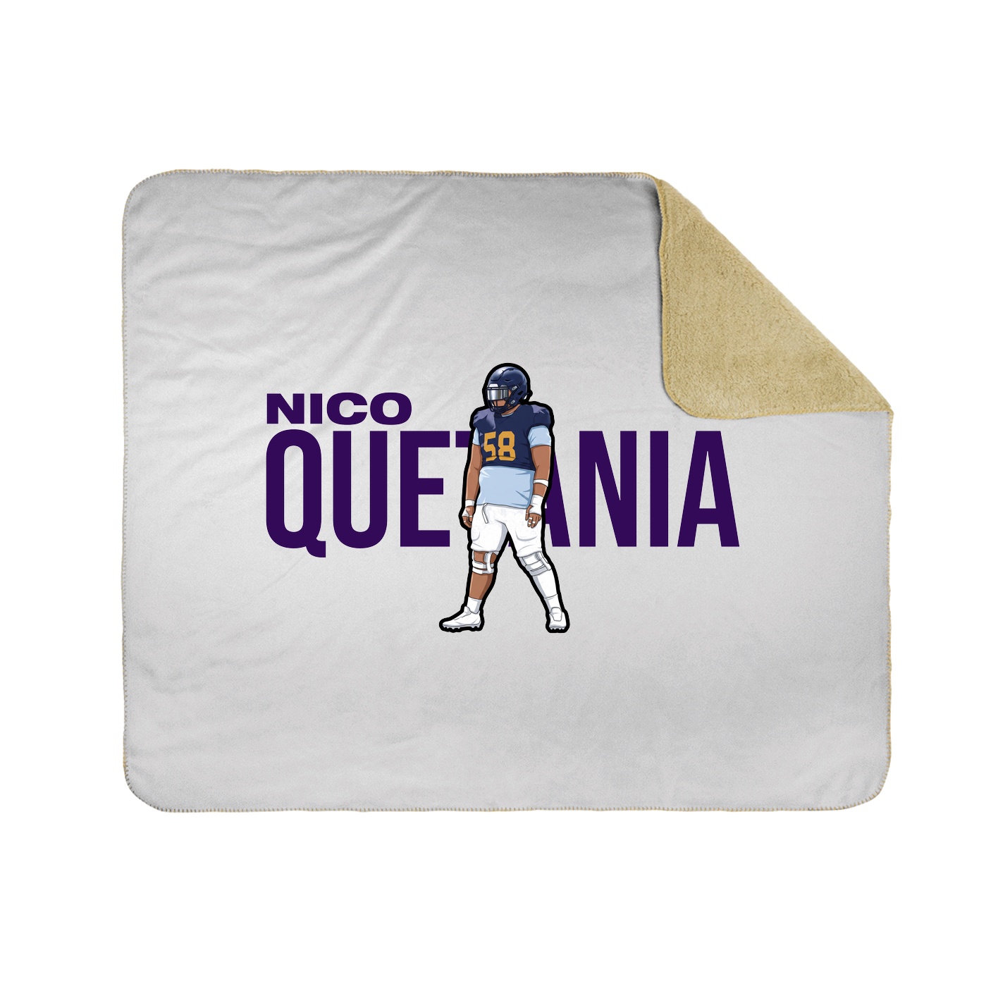 Throw Blanket — Player Name in White