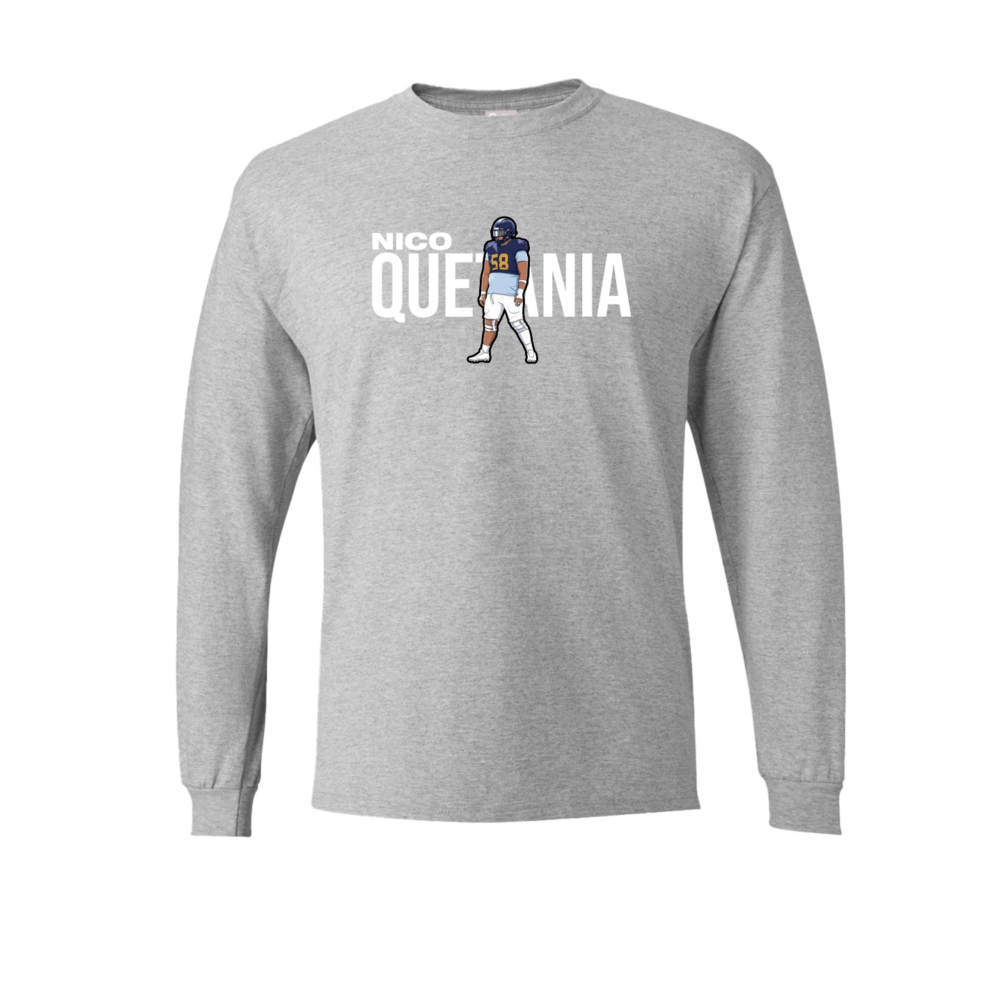 Long Sleeve Tee — Player Name in Grey