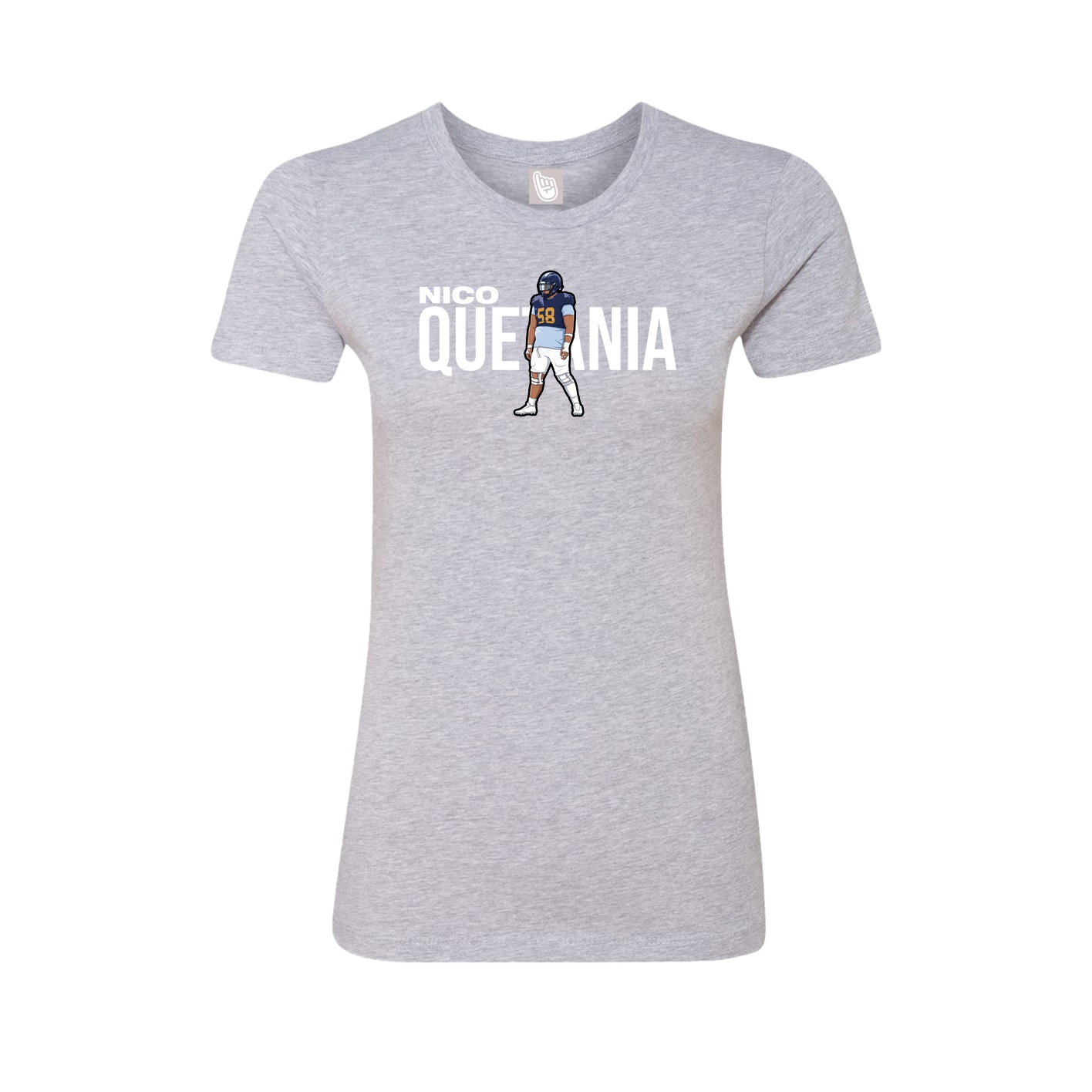 Fitted Women's Tee — Player Name in Grey