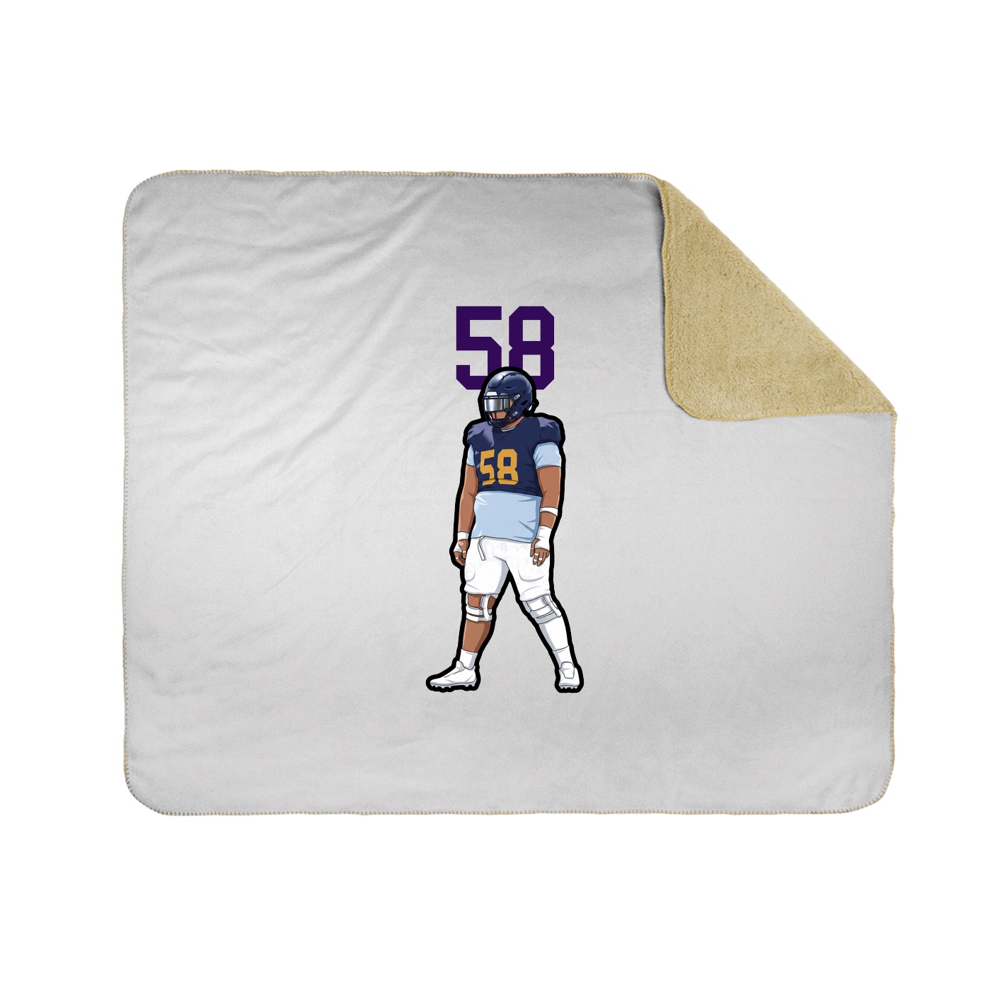 Throw Blanket — Number Top in White