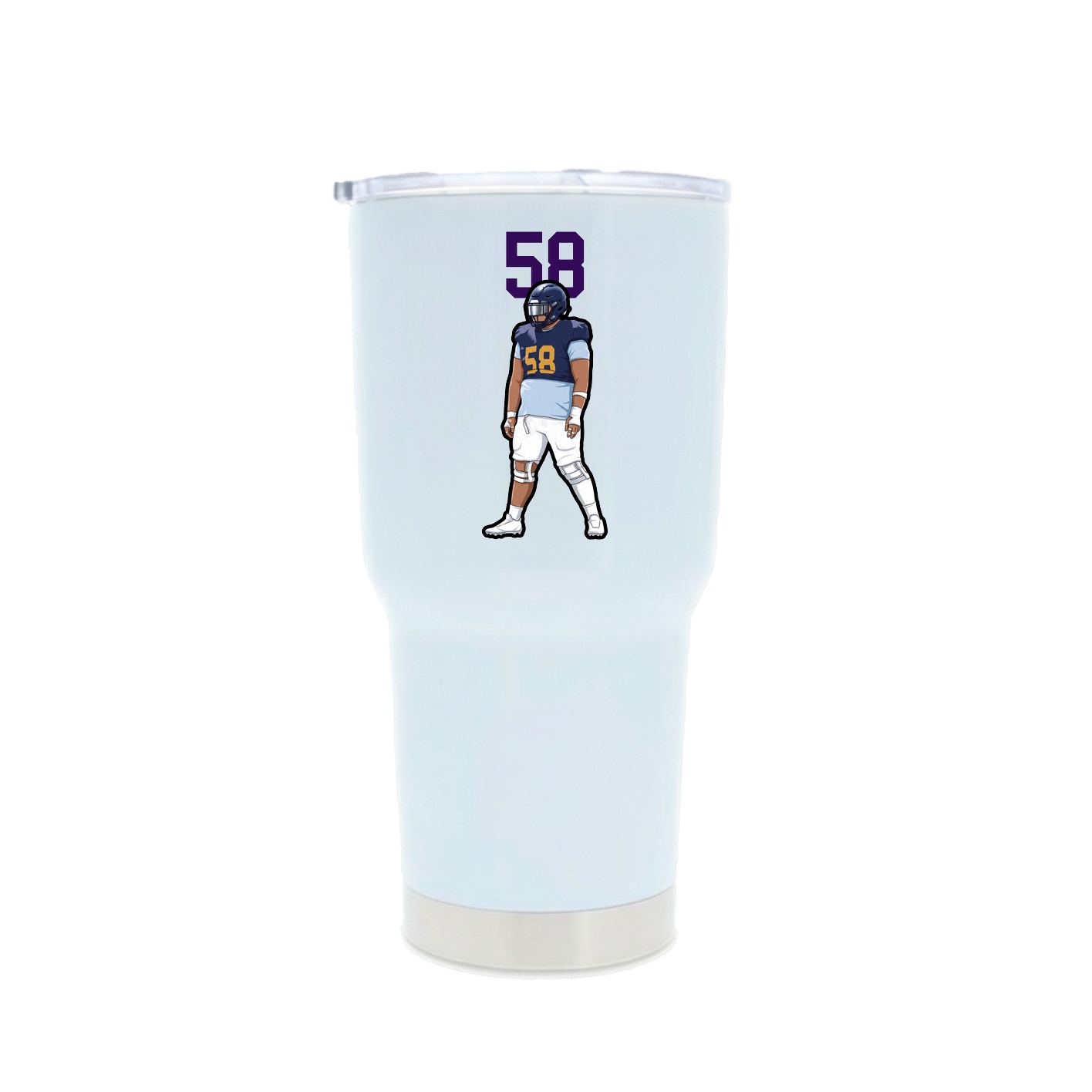 30oz Stainless Steel Tumbler — Number Top in White