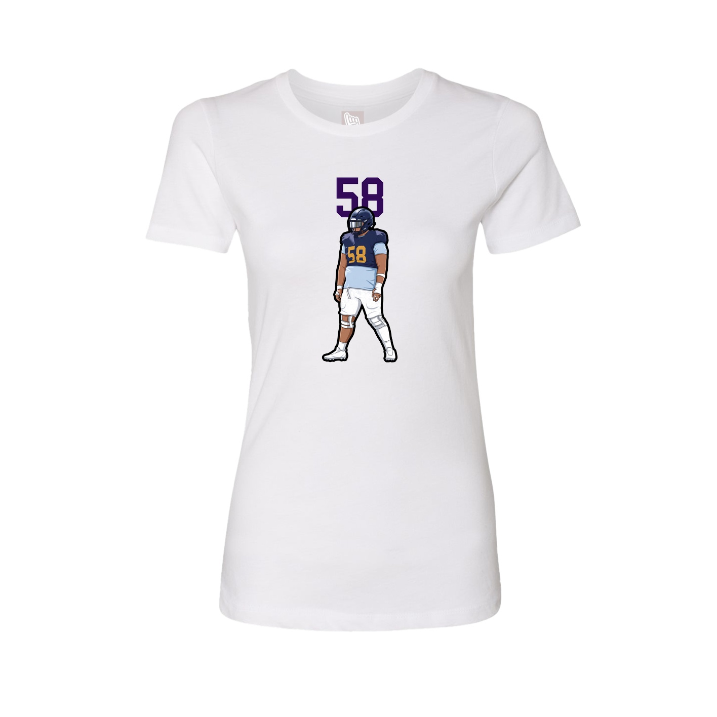 Fitted Women's Tee — Number Top in White