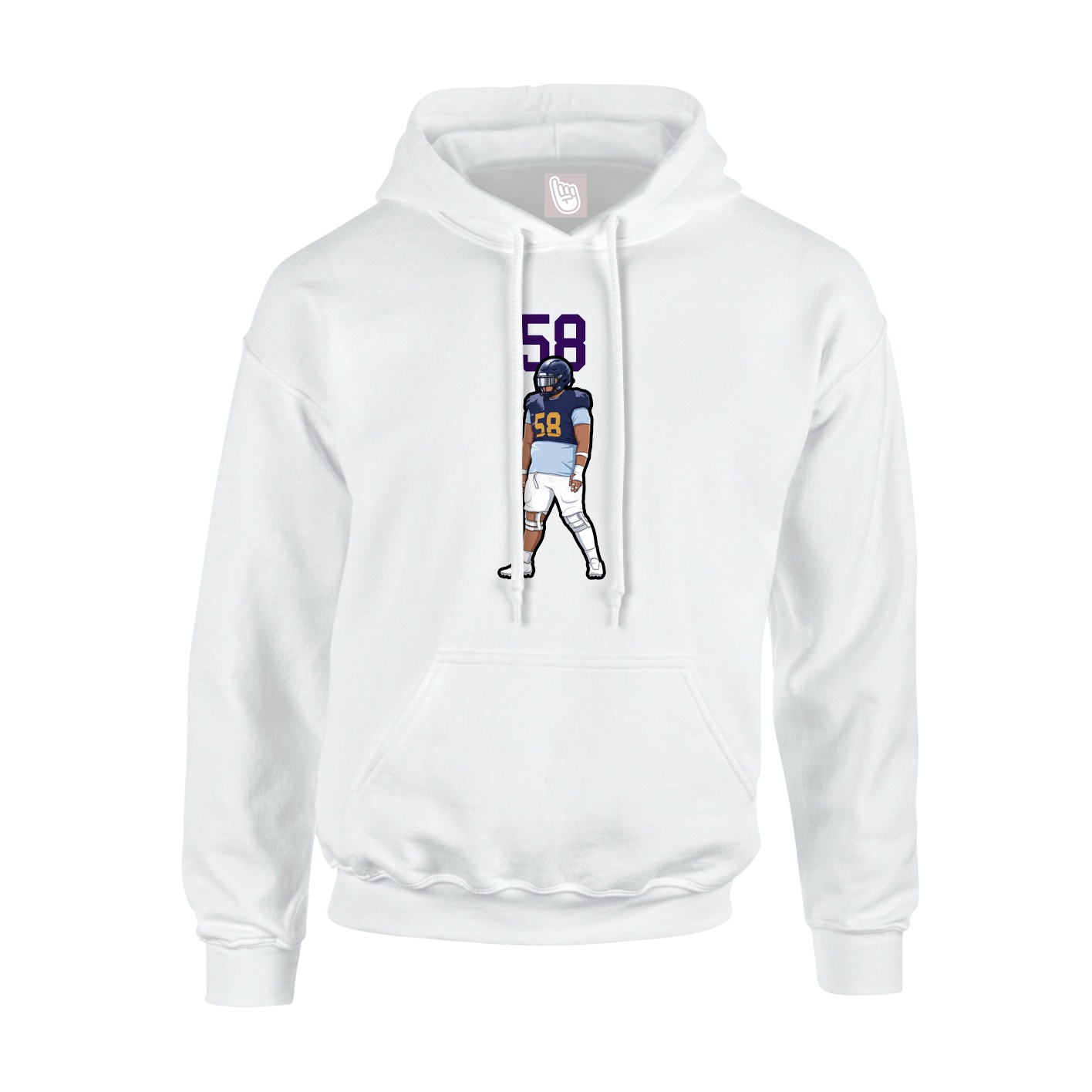 Hoodie — Number Top in White