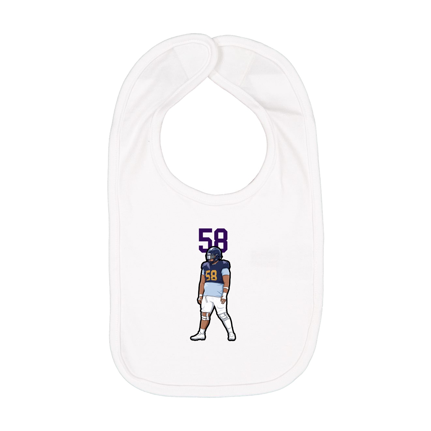 Infant Bib — Number Top in White