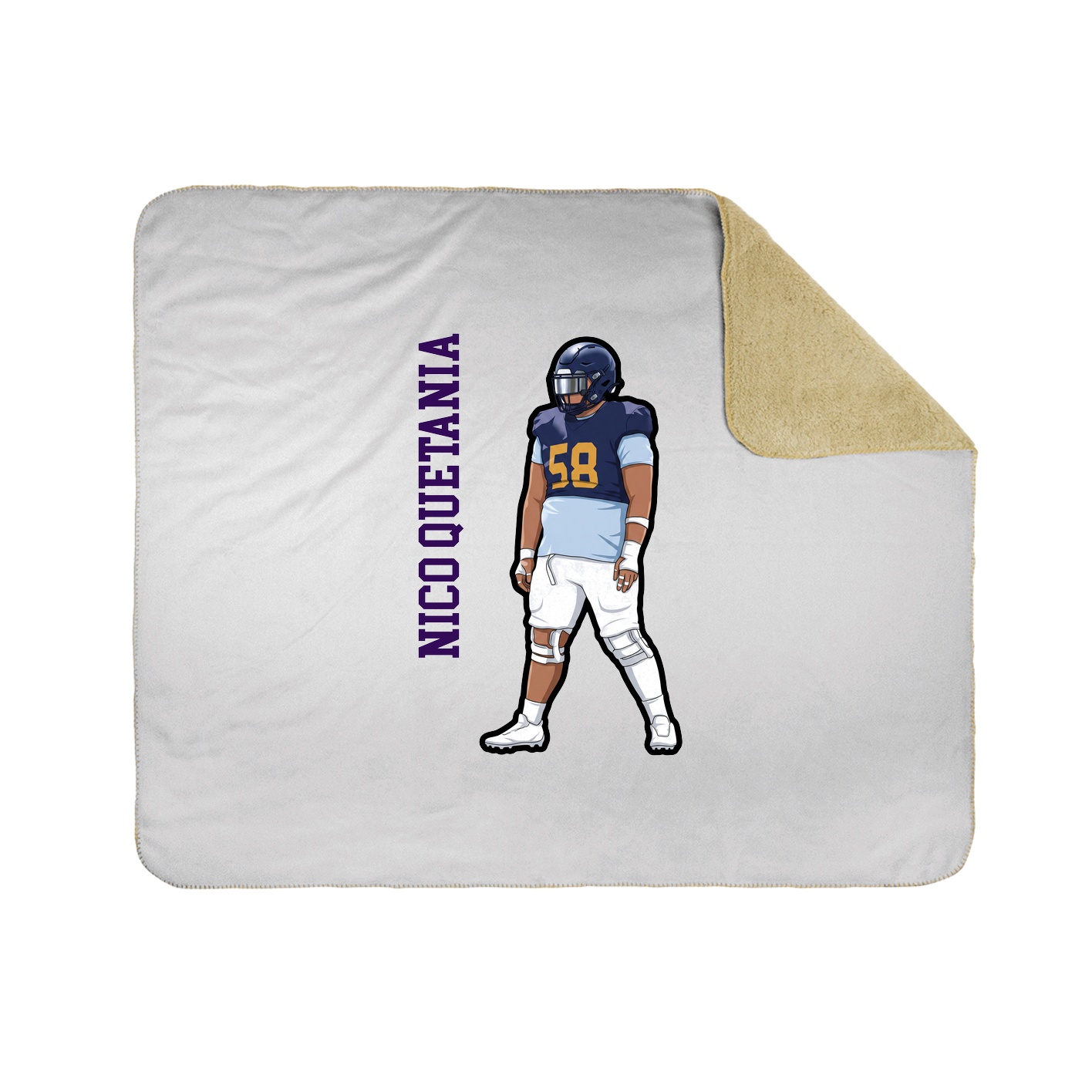 Throw Blanket — Name Vertical in White