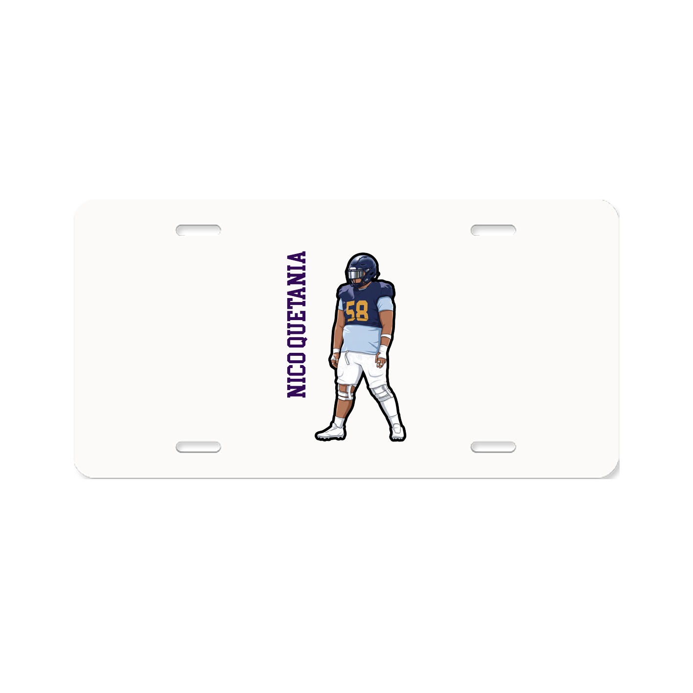 License Plate — Name Vertical in Classic