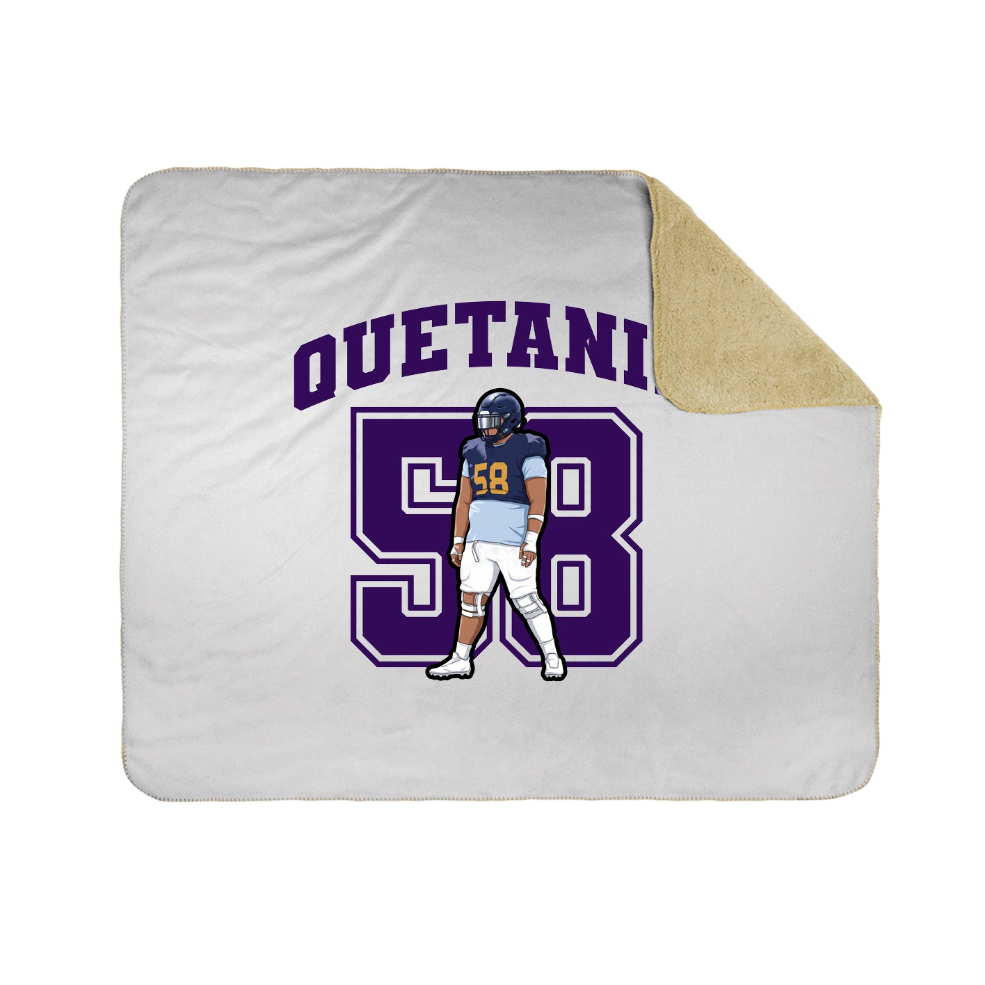 Throw Blanket — Number in White