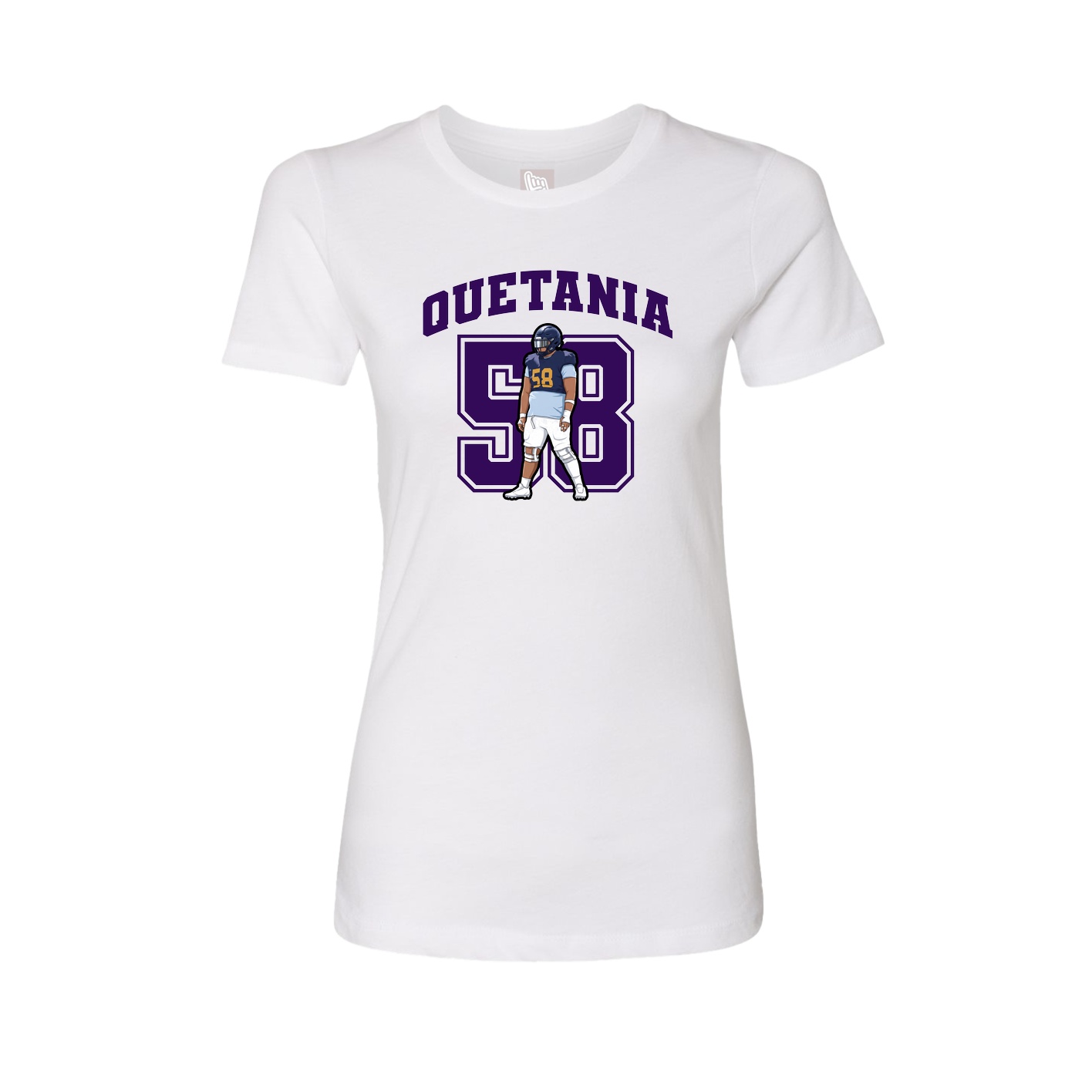 Fitted Women's Tee — Number in White