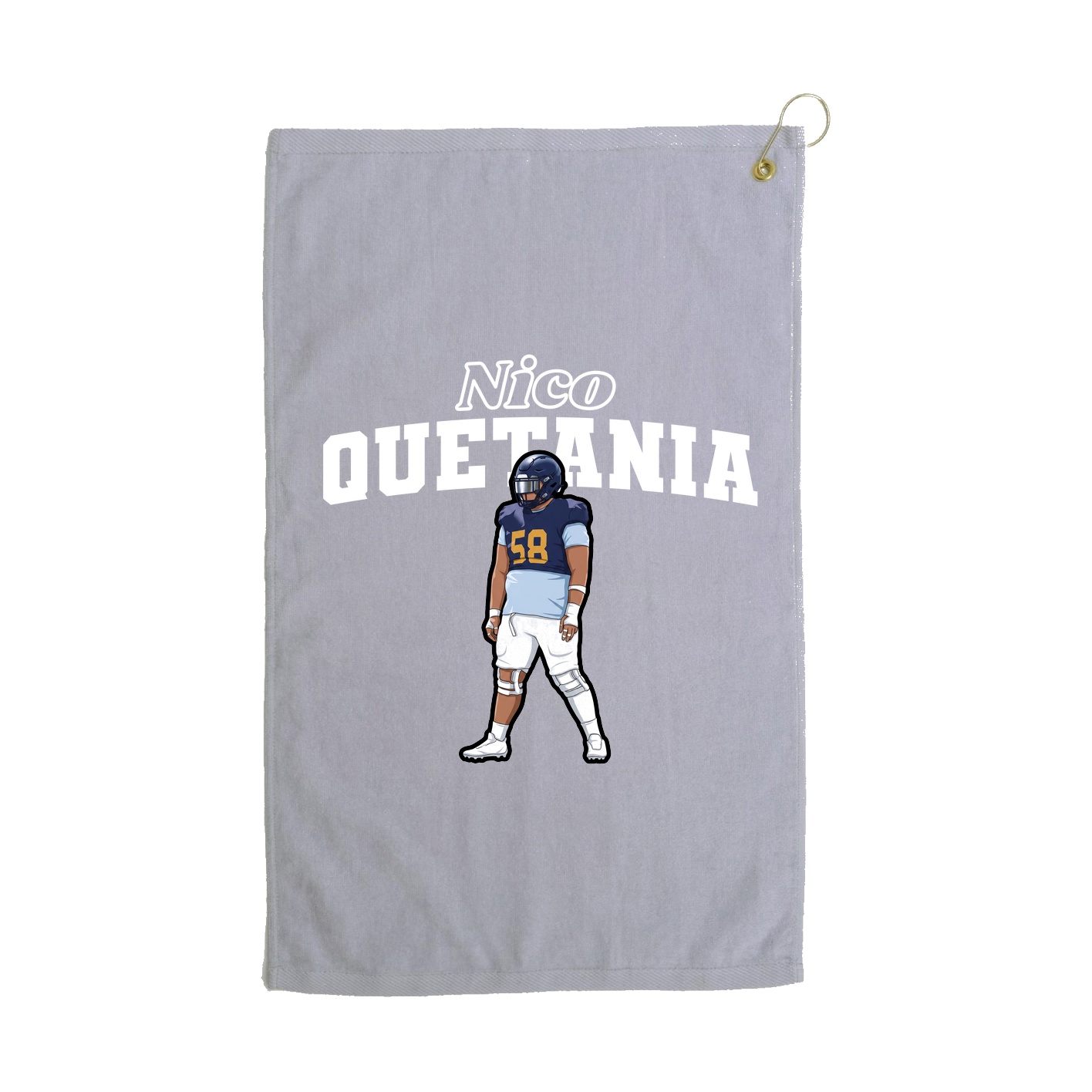 Golf Towel — Name Arch in Grey