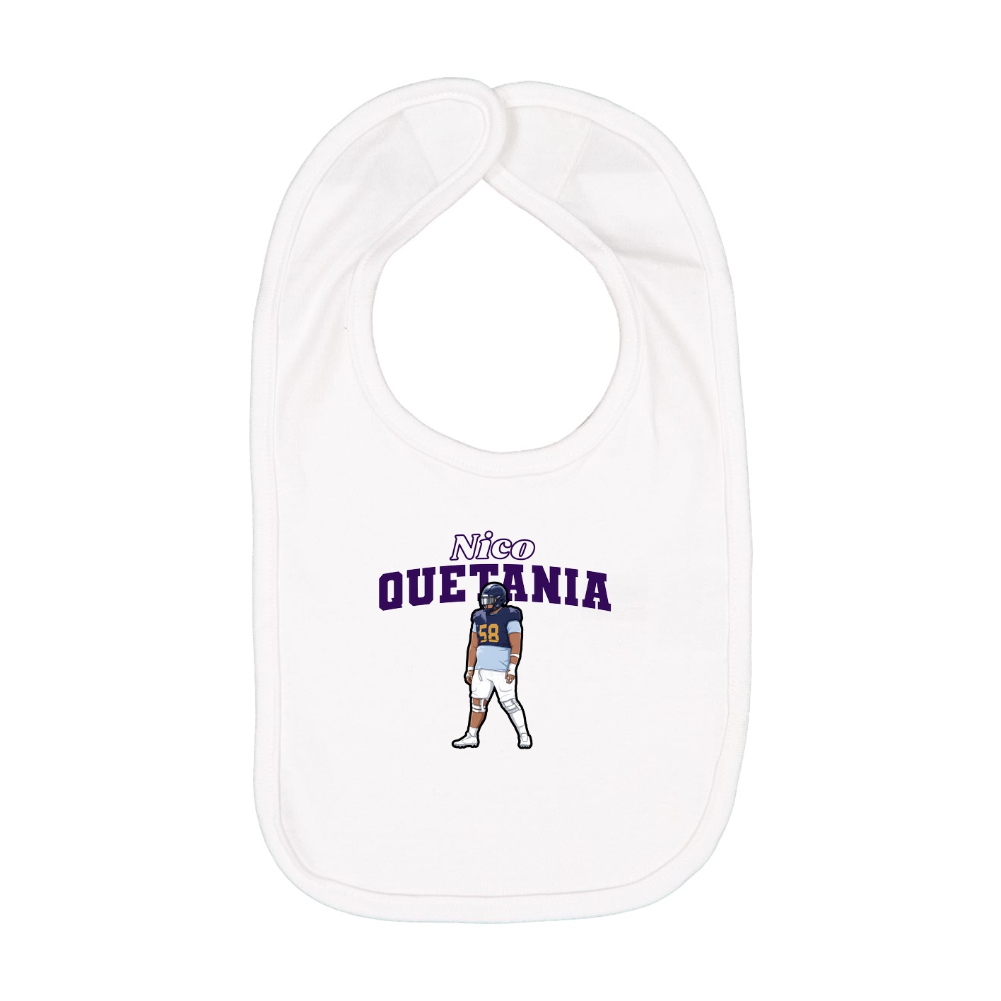 Infant Bib — Name Arch in White