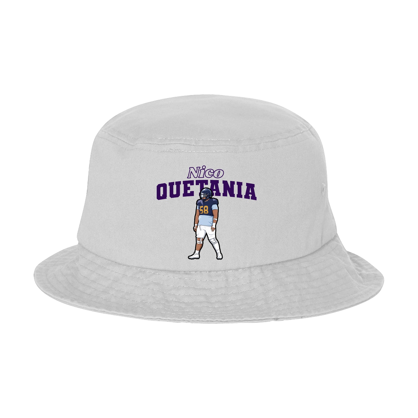Bucket Cap — Name Arch in White
