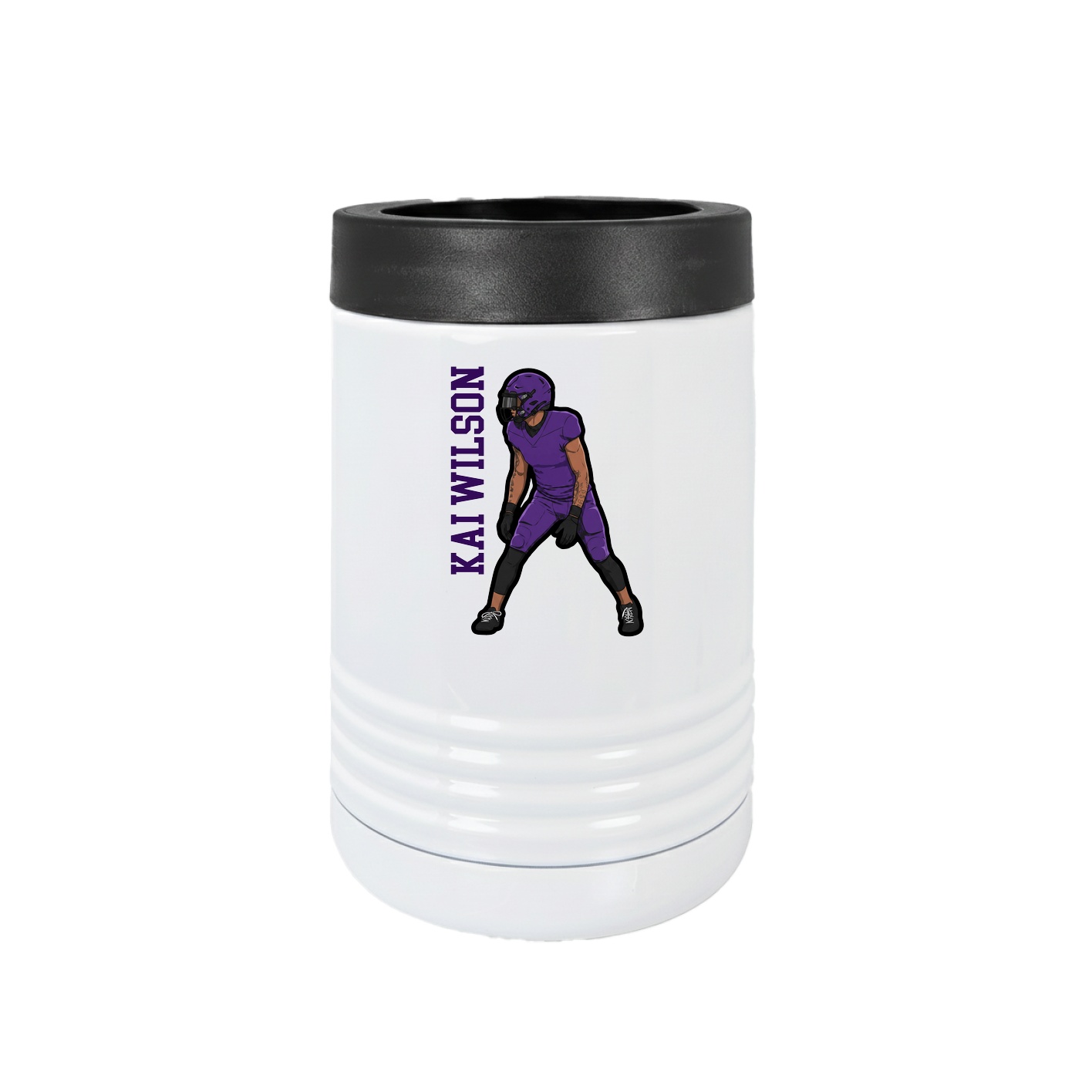 Beverage Holder — Name Vertical in White