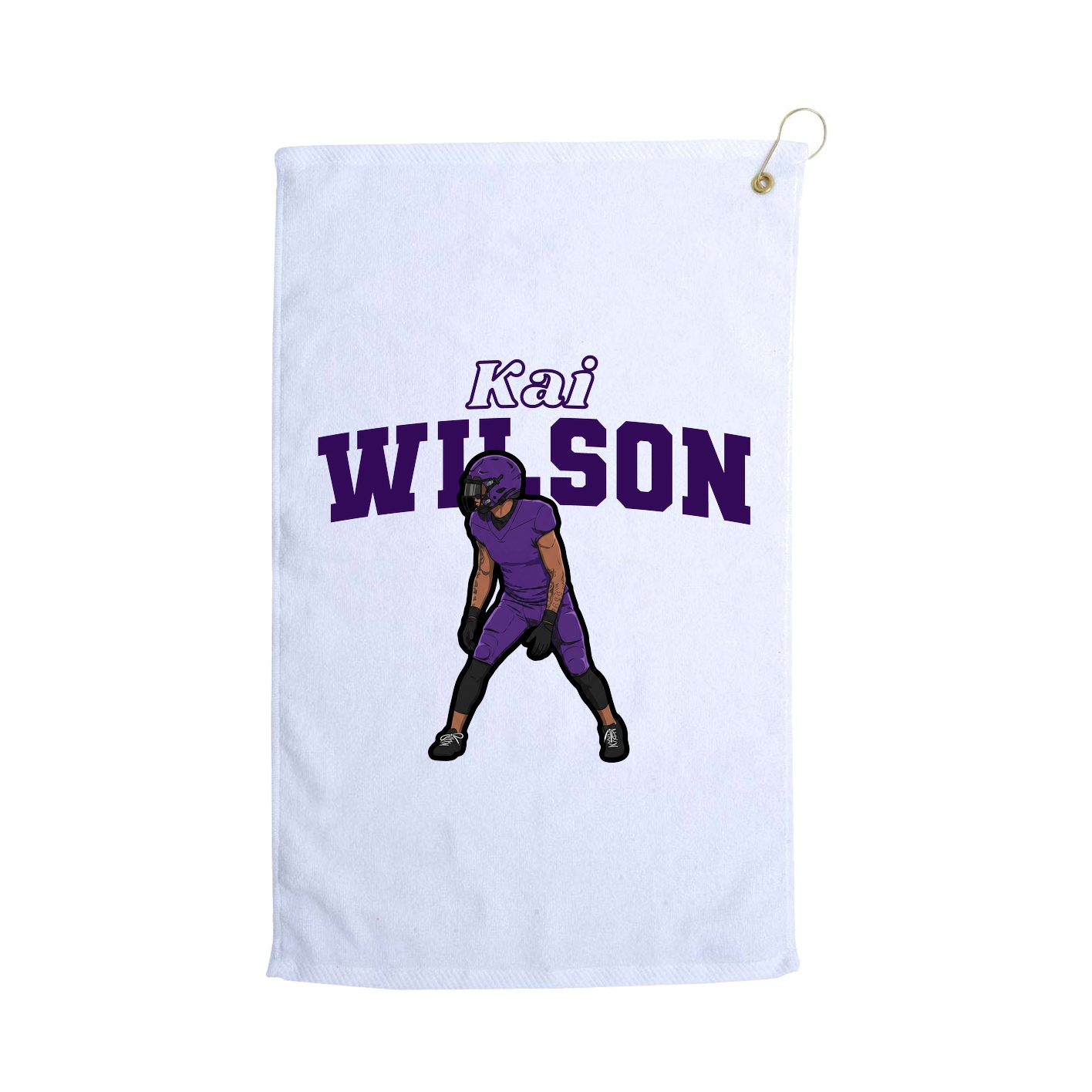 Golf Towel — Name Arch in White