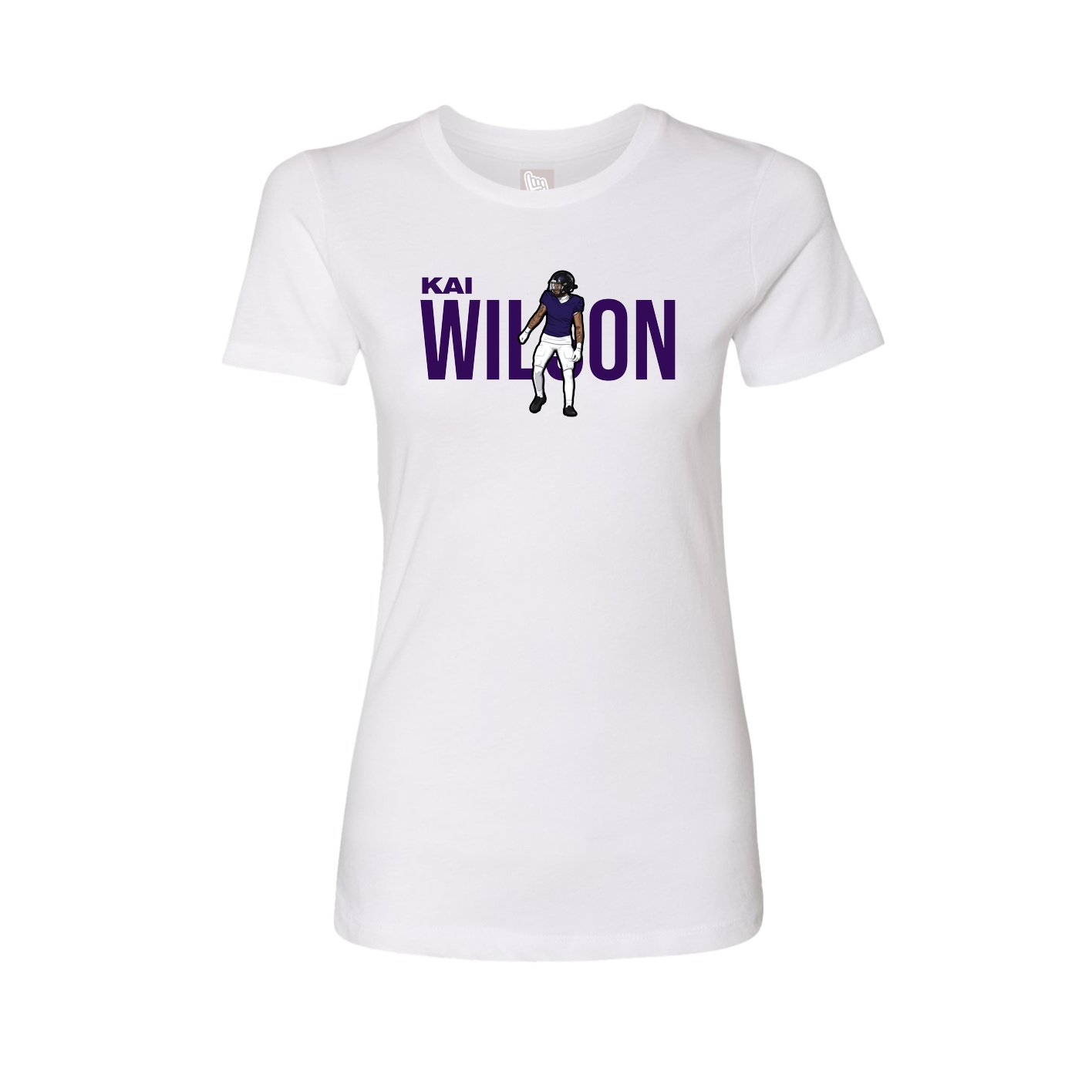 Fitted Women's Tee — Player Name in White