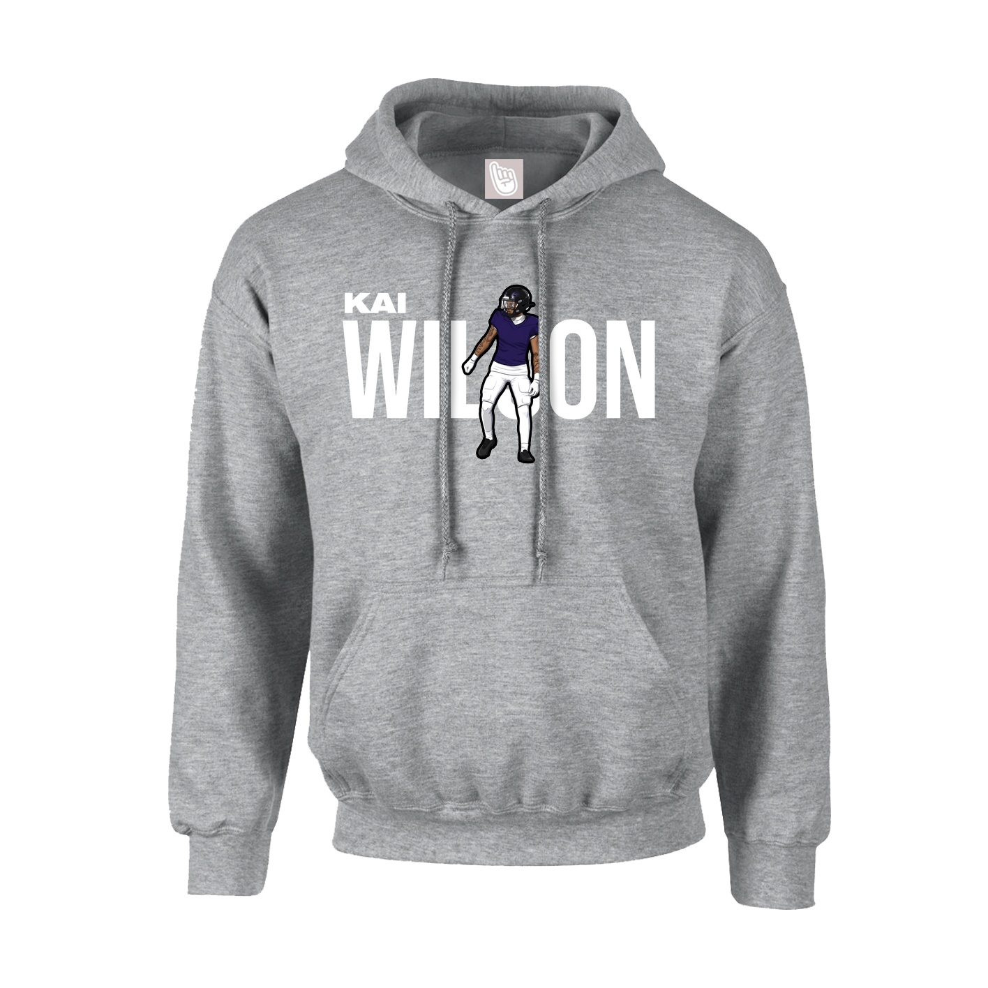 Youth Hoodie — Player Name in Grey