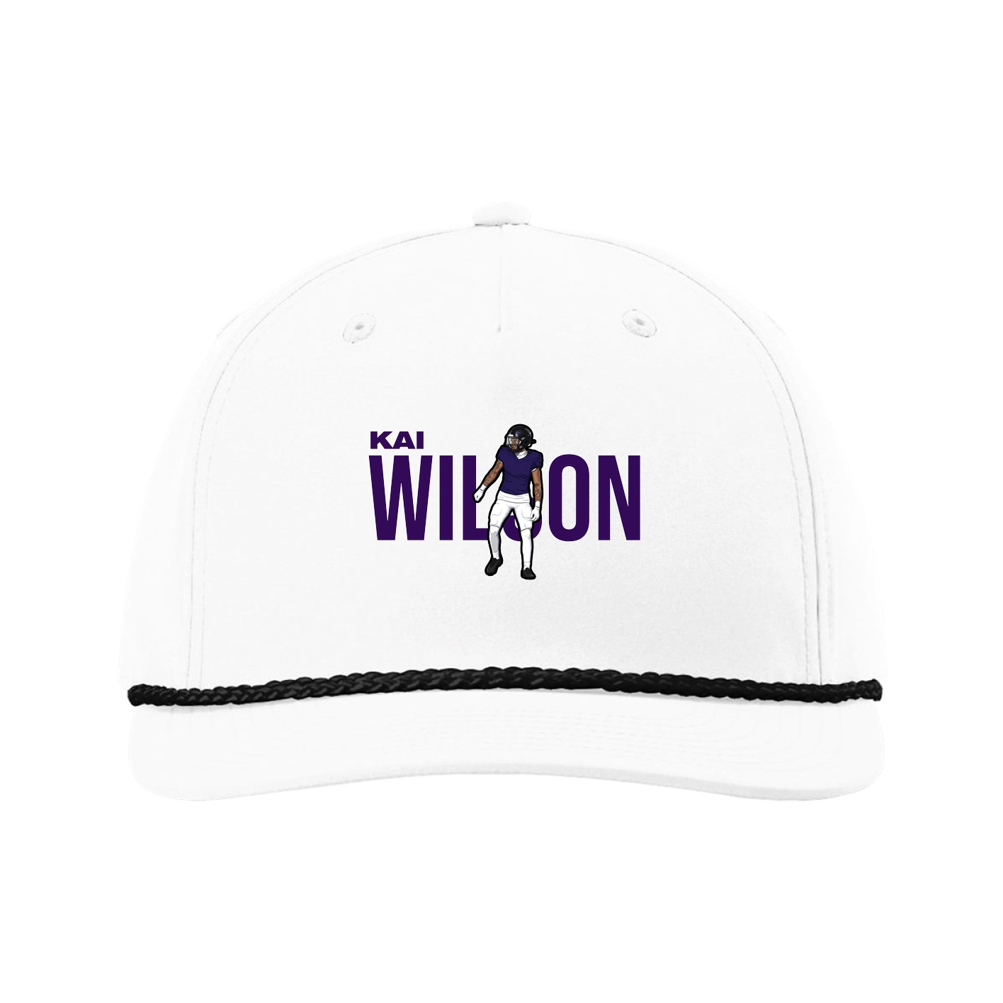 Five-Panel Classic Rope Cap — Player Name in White