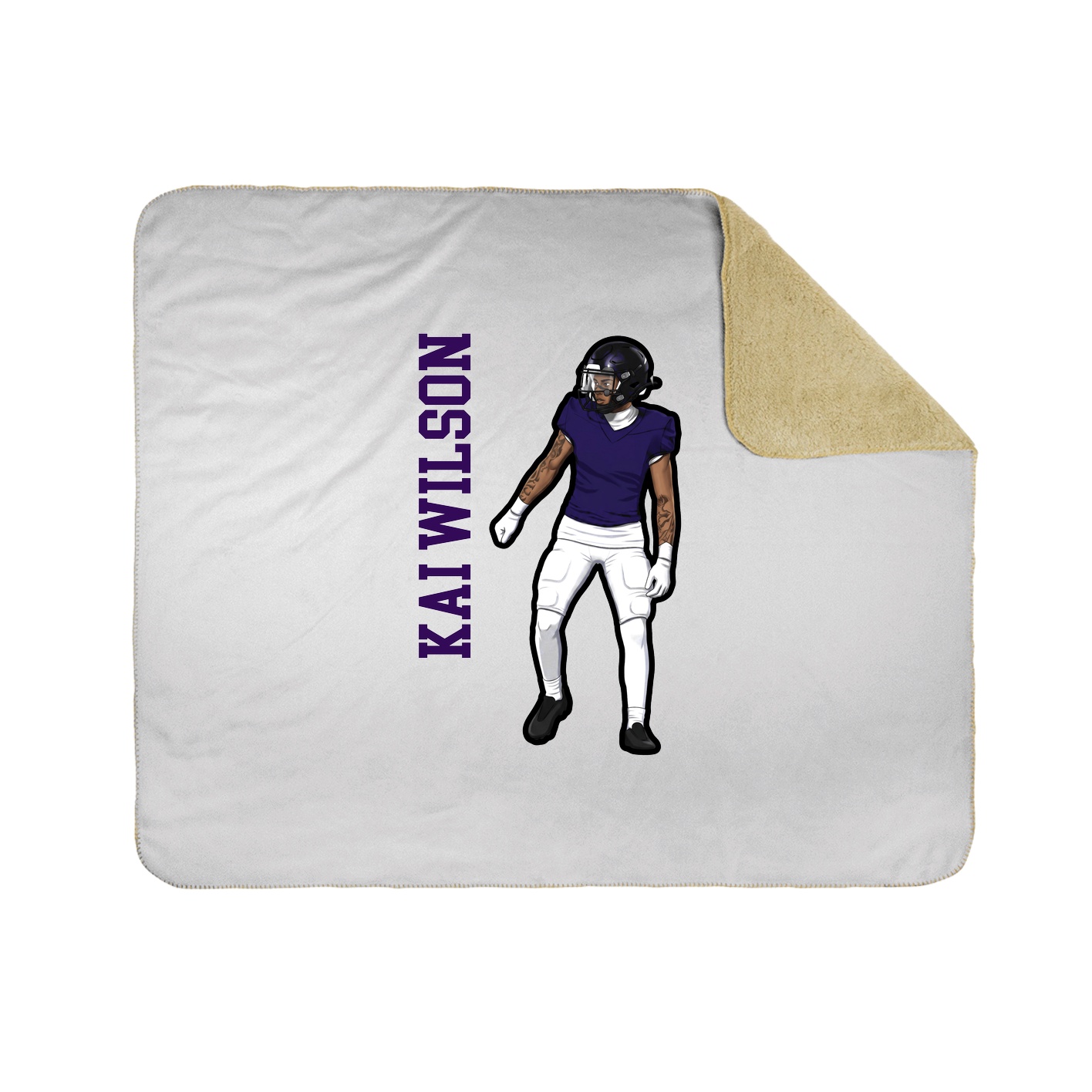 Throw Blanket — Name Vertical in White