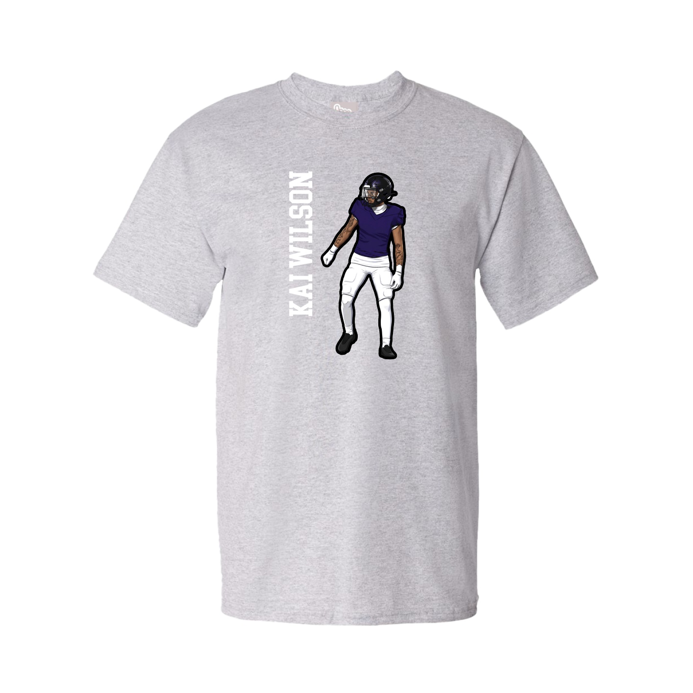 Tee — Name Vertical in Grey