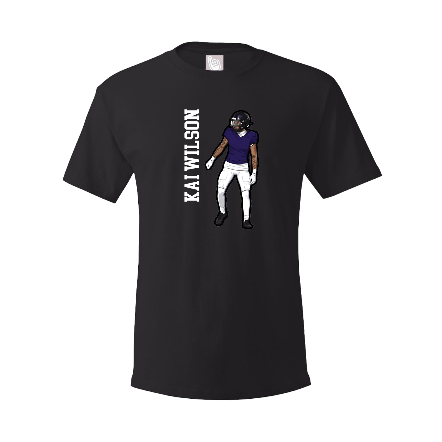 Youth Tee — Name Vertical in Black