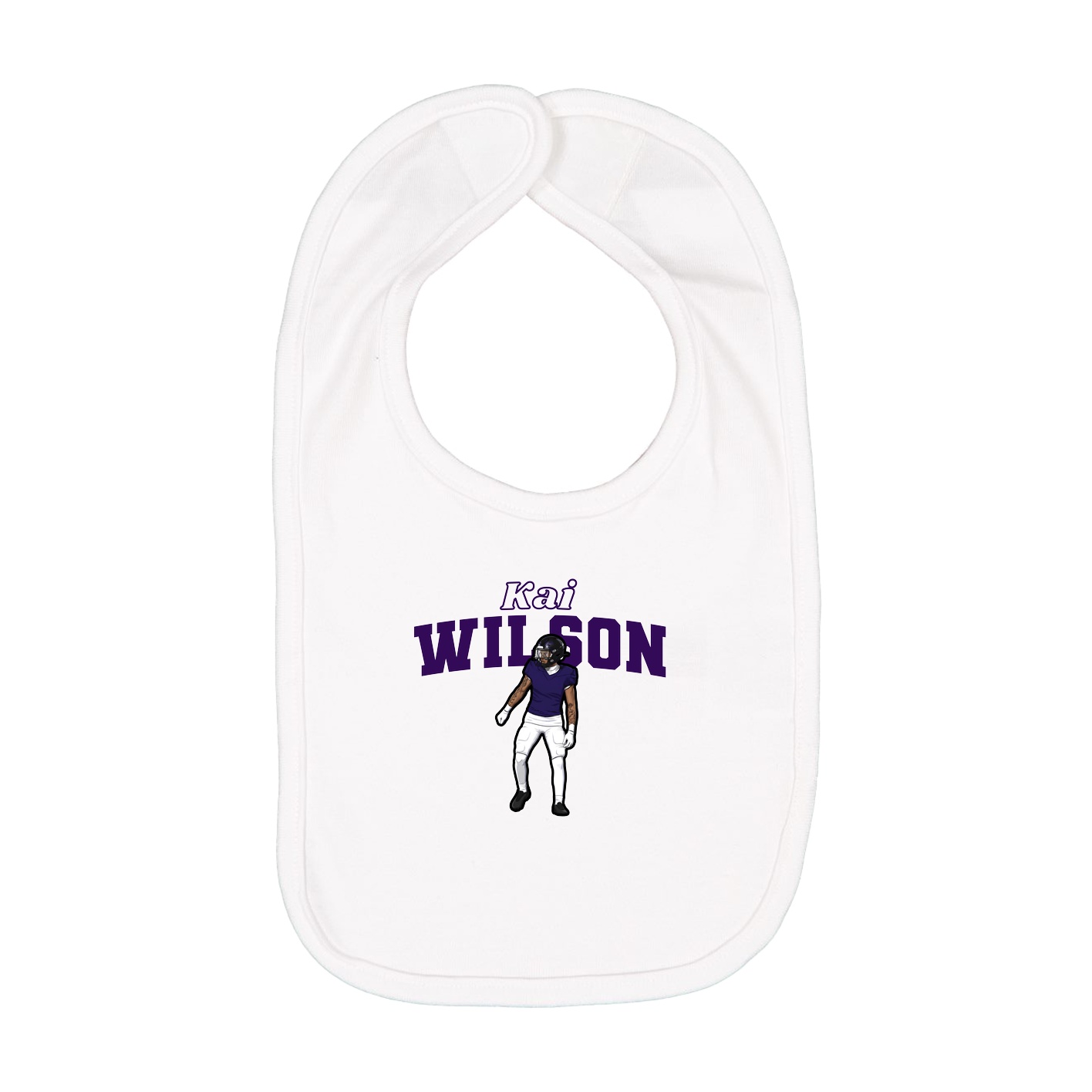 Infant Bib — Name Arch in White