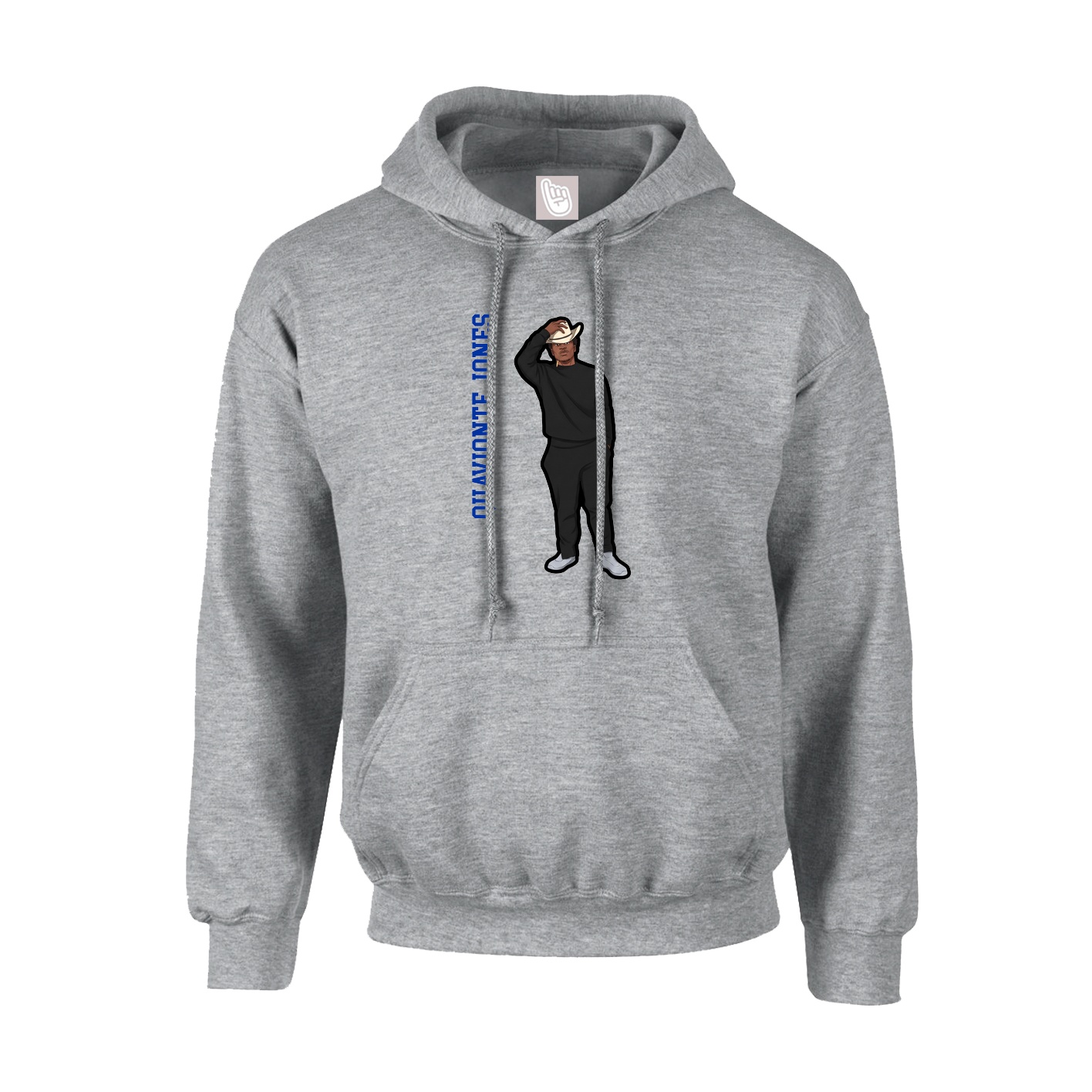 Hoodie — Name Vertical in Grey