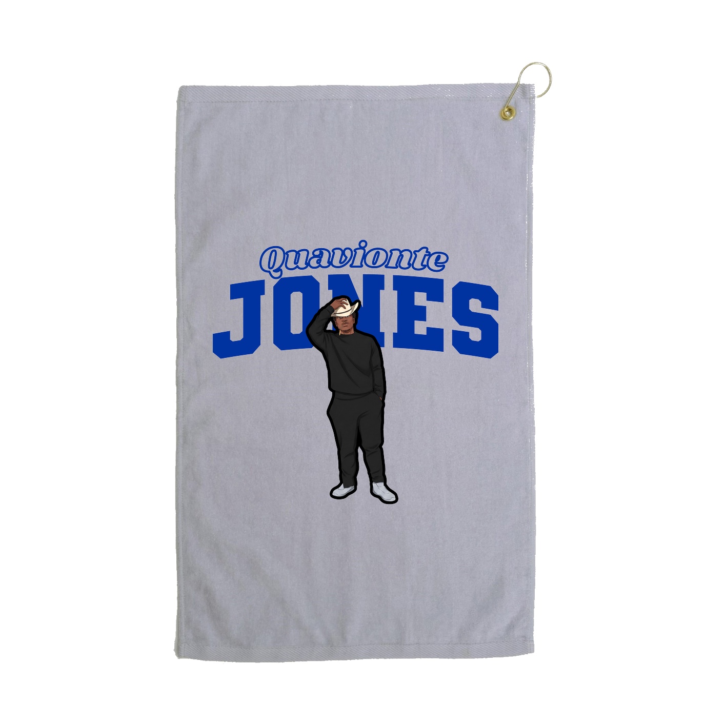 Golf Towel — Name Arch in Grey