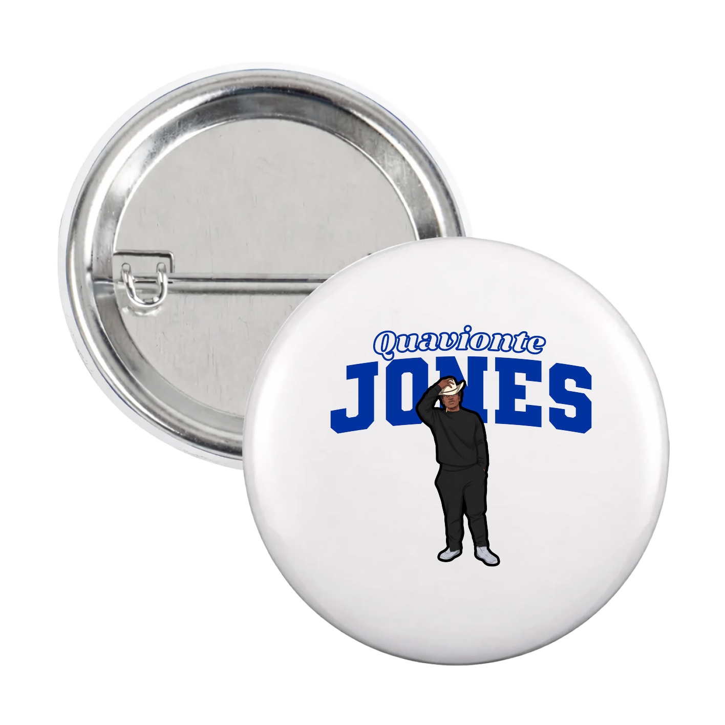 Game Day Button — Name Arch in White