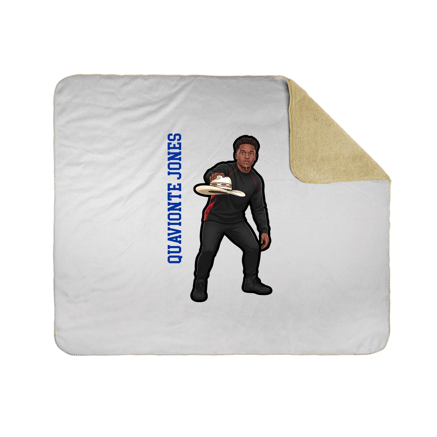Throw Blanket — Name Vertical in White