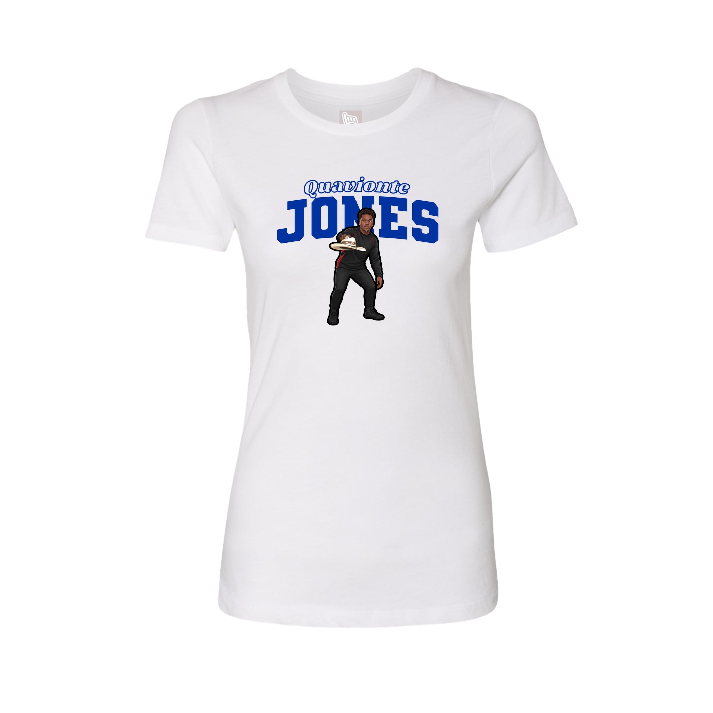 Womens Tee — Name Arch in White