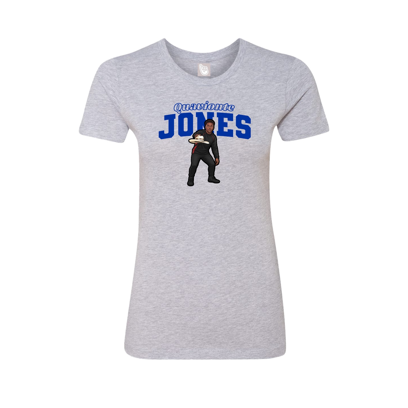 Womens Tee — Name Arch in Grey