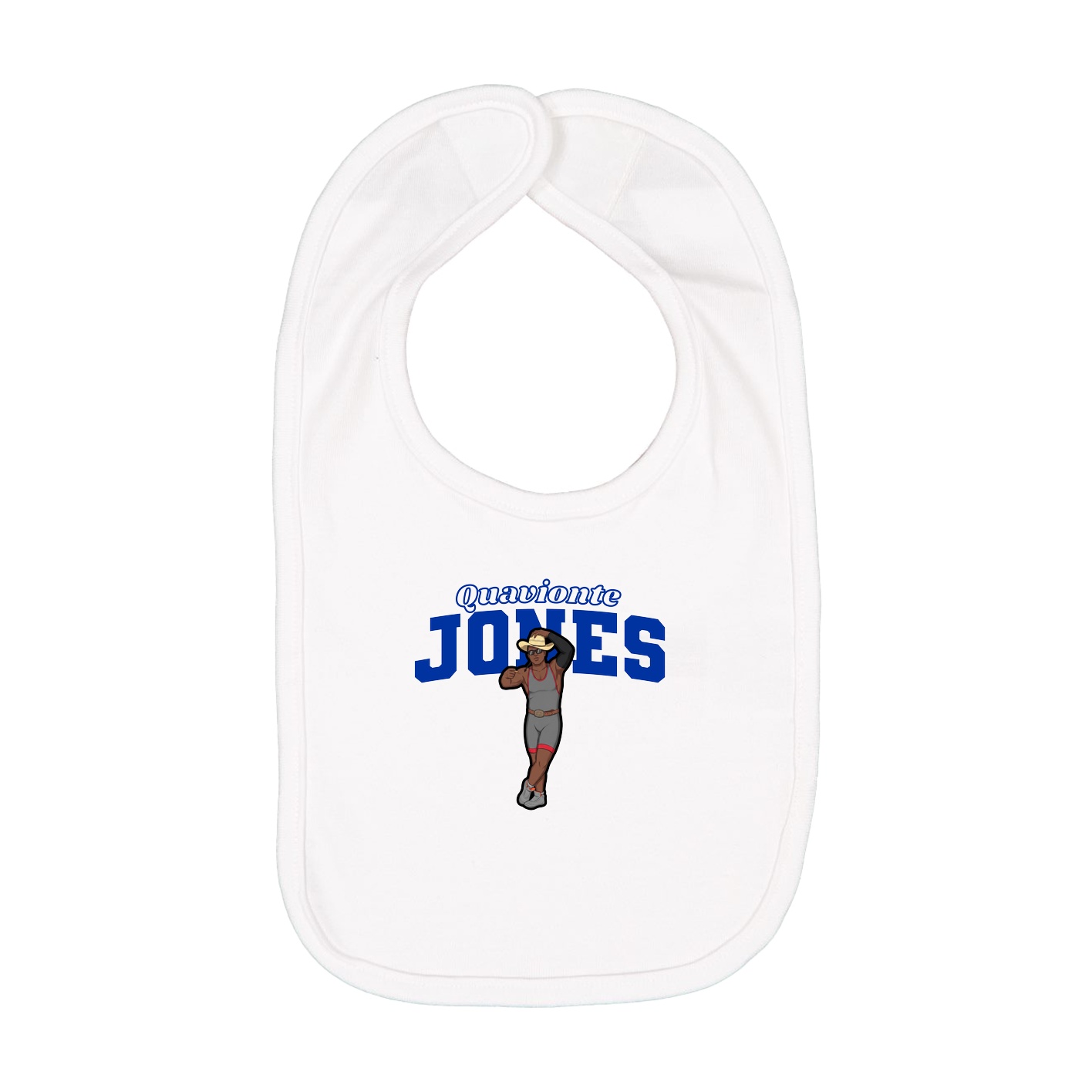 Infant Bib — Name Arch in White