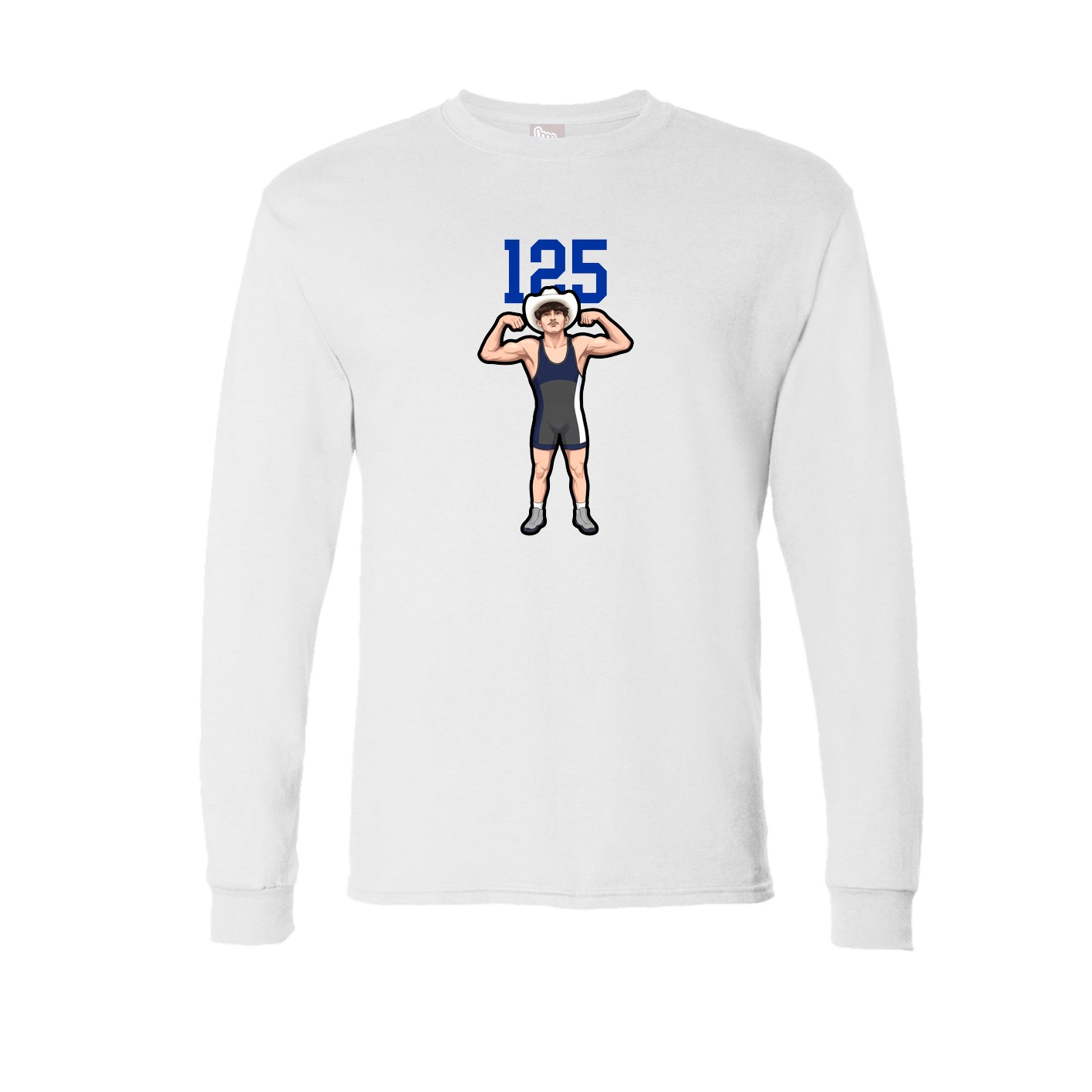 Long Sleeve Tee — Number Top in White