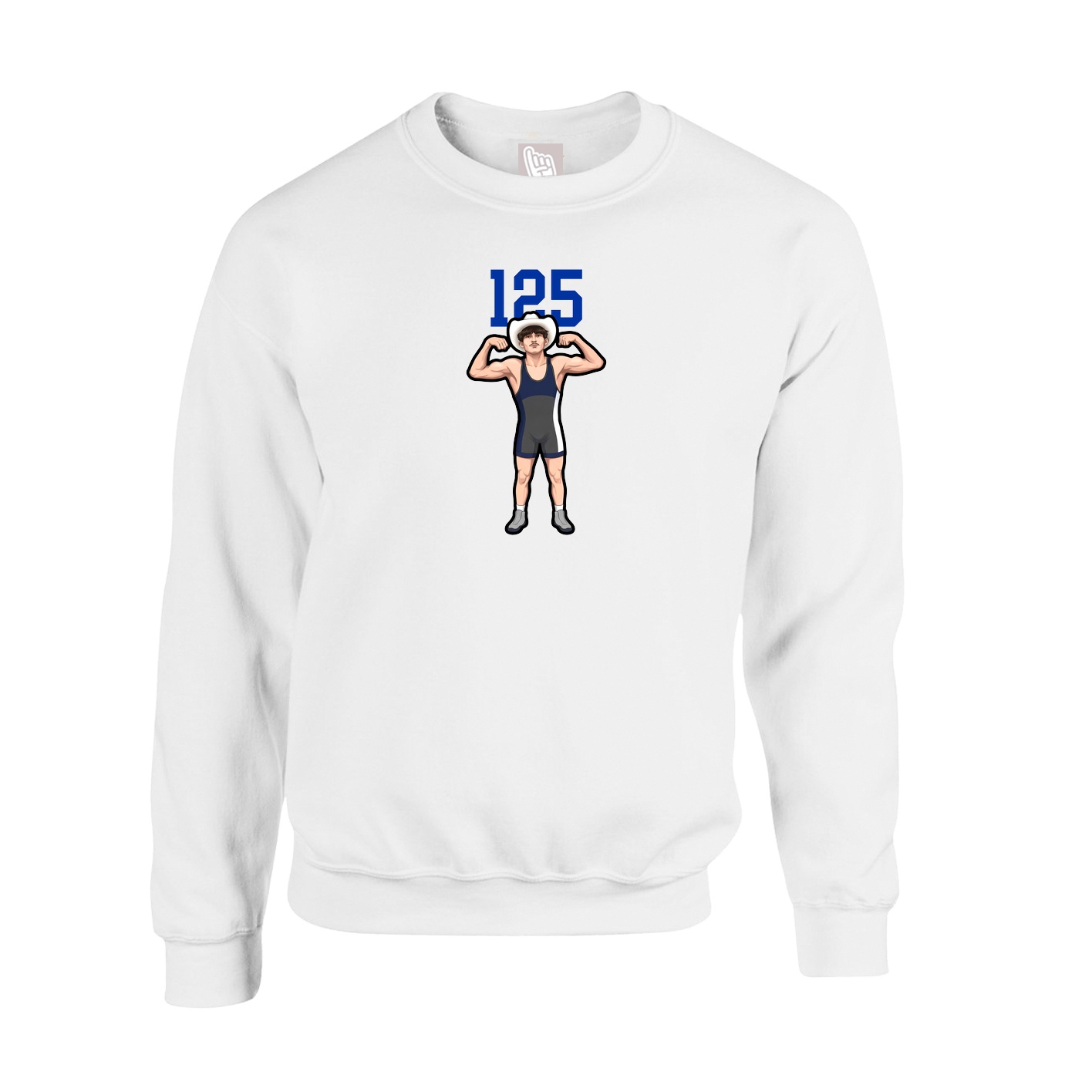 Fleece Crew — Number Top in White