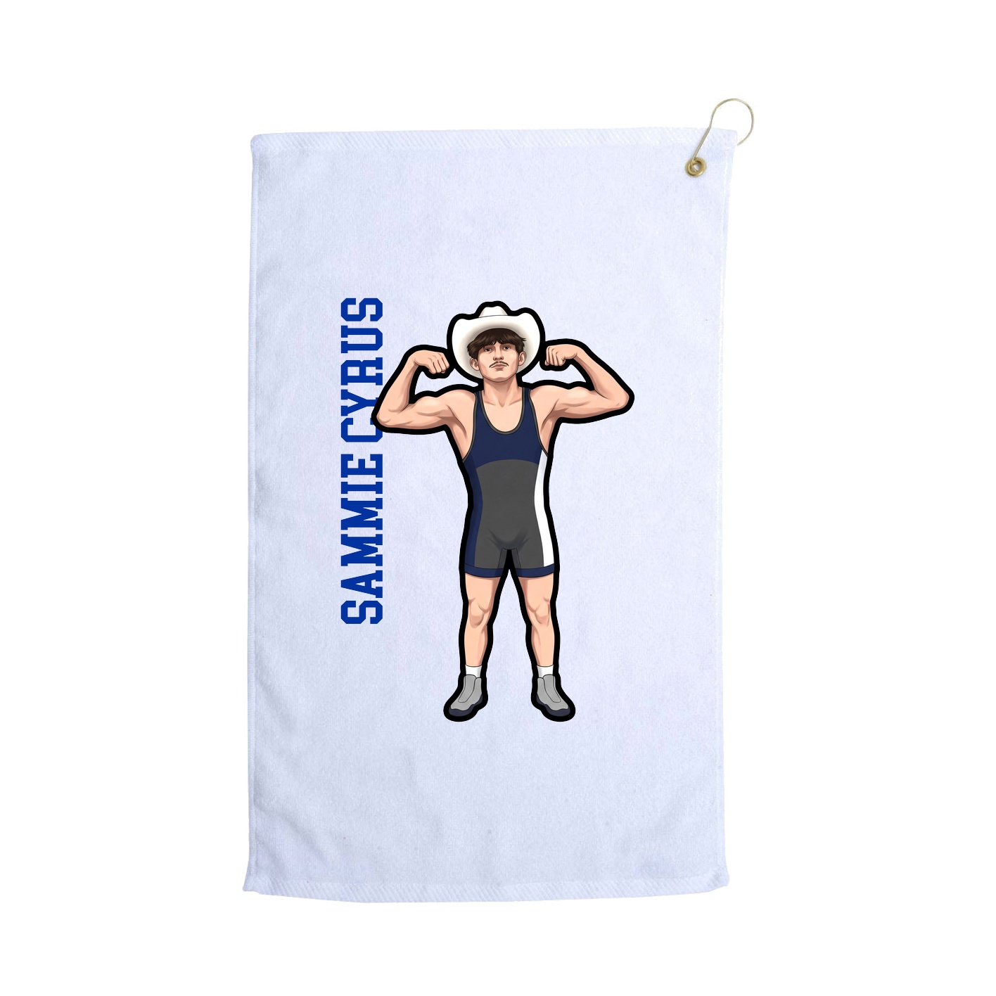Golf Towel — Name Vertical in White