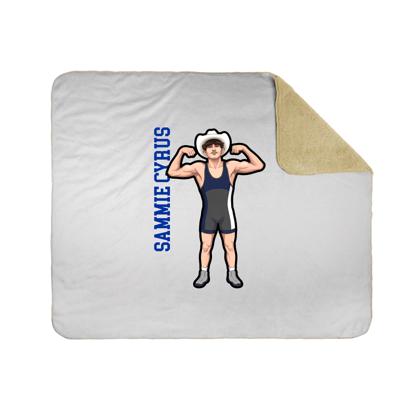 Throw Blanket — Name Vertical in White